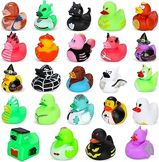 24 Pack Halloween Rubber Ducks Party Favors Duckies Bath Toys Halloween Decor Trick or Treat Supplies Spooky and Baby Showers Adorable Bath Toys for Kids and Adults