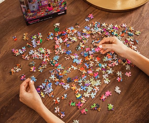Daydreams '80s and '90s Pop Culture 1000-Piece Jigsaw Puzzle By Rachid Lotf | Educational Brain Teaser, Nostalgic Retro Toys & Games for Kids, Building Kit Activities | 28 x 20 Inches