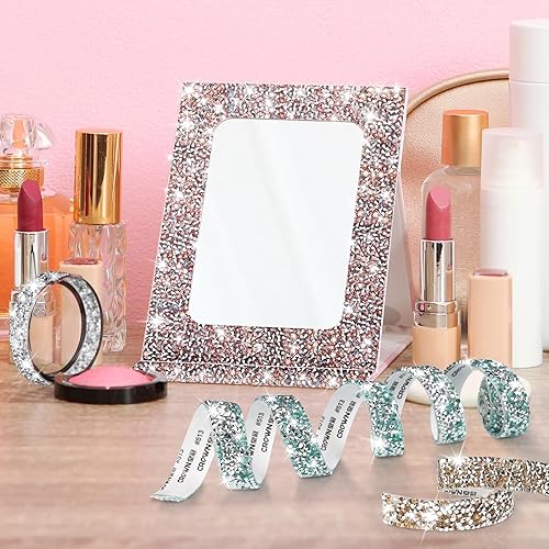 Vista 20 de NiArt Cinta autoadhesiva de diamantes de imitación de cristal, 6 rollos, 0.4 in de ancho, total de 6 yardas, multifuncional, decorativa, piedras 6