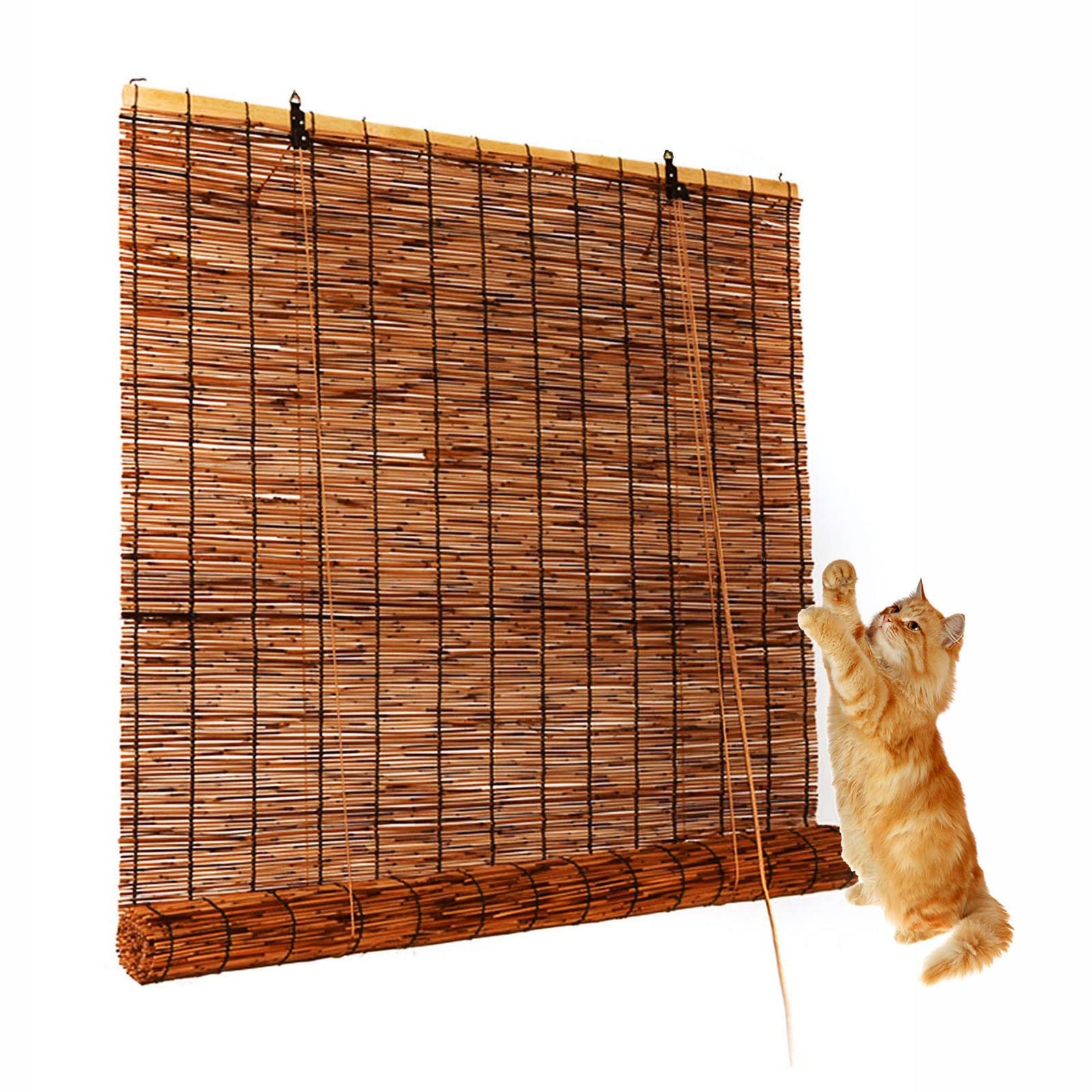 Outdoor Blinds for Patio Roll Up Waterproof, Bamboo Roller Windows Shades with Fittings for Porch Gazebo Patio Backyard Deck Balcony Pergolas (Size : W 30 x H 30 inch)-image-23