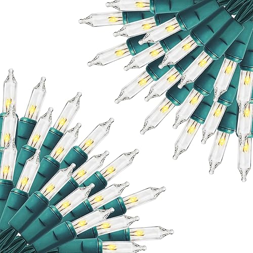 FUNPENY Toal - Juego de 2 luces de Navidad, 300 unidades, 66 pies, cable verde para interiores y exteriores, árbol de Navidad, fiesta, vacaciones,
