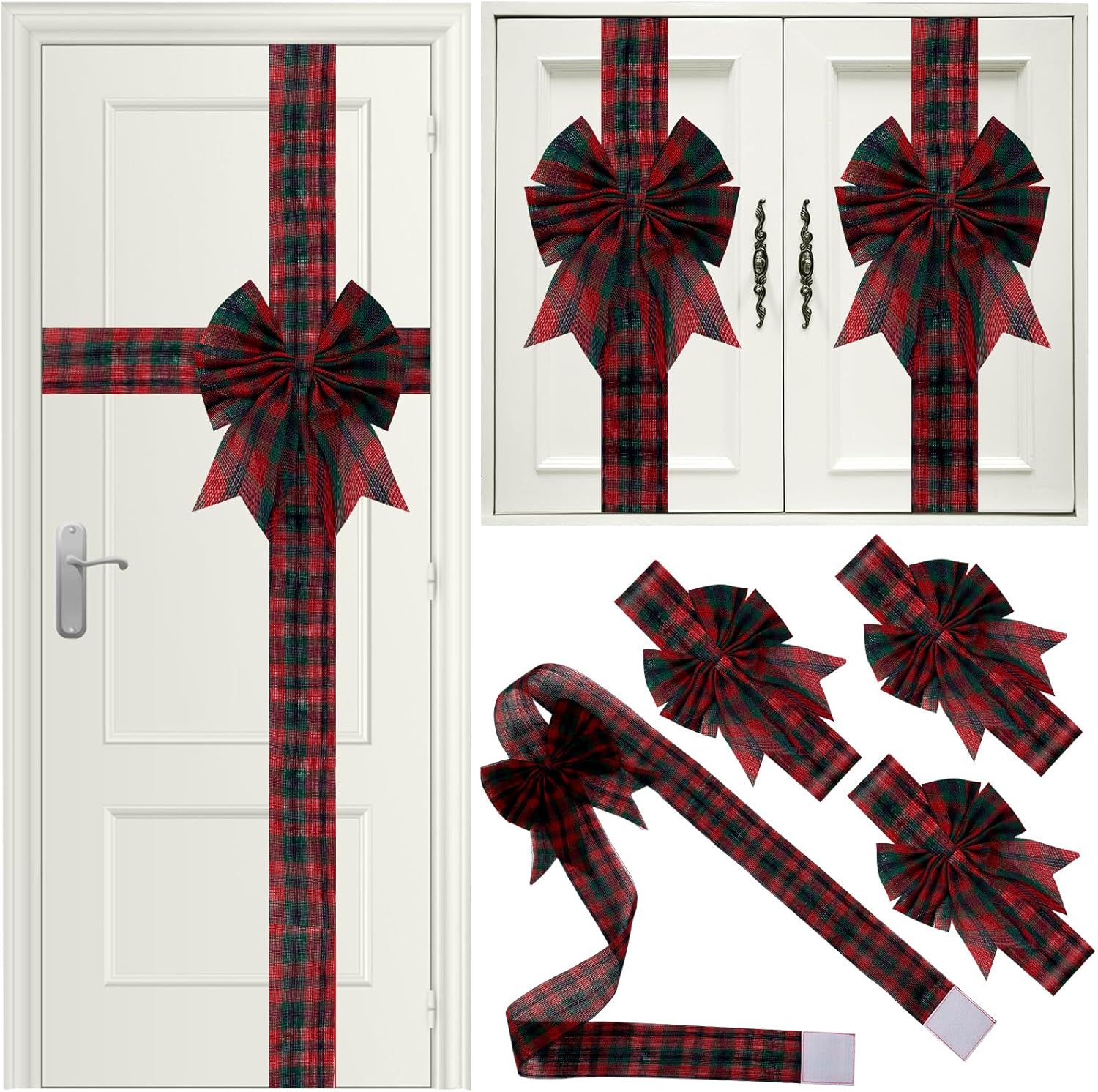 7 Pieces Christmas Door Ribbon Bow Large Christmas