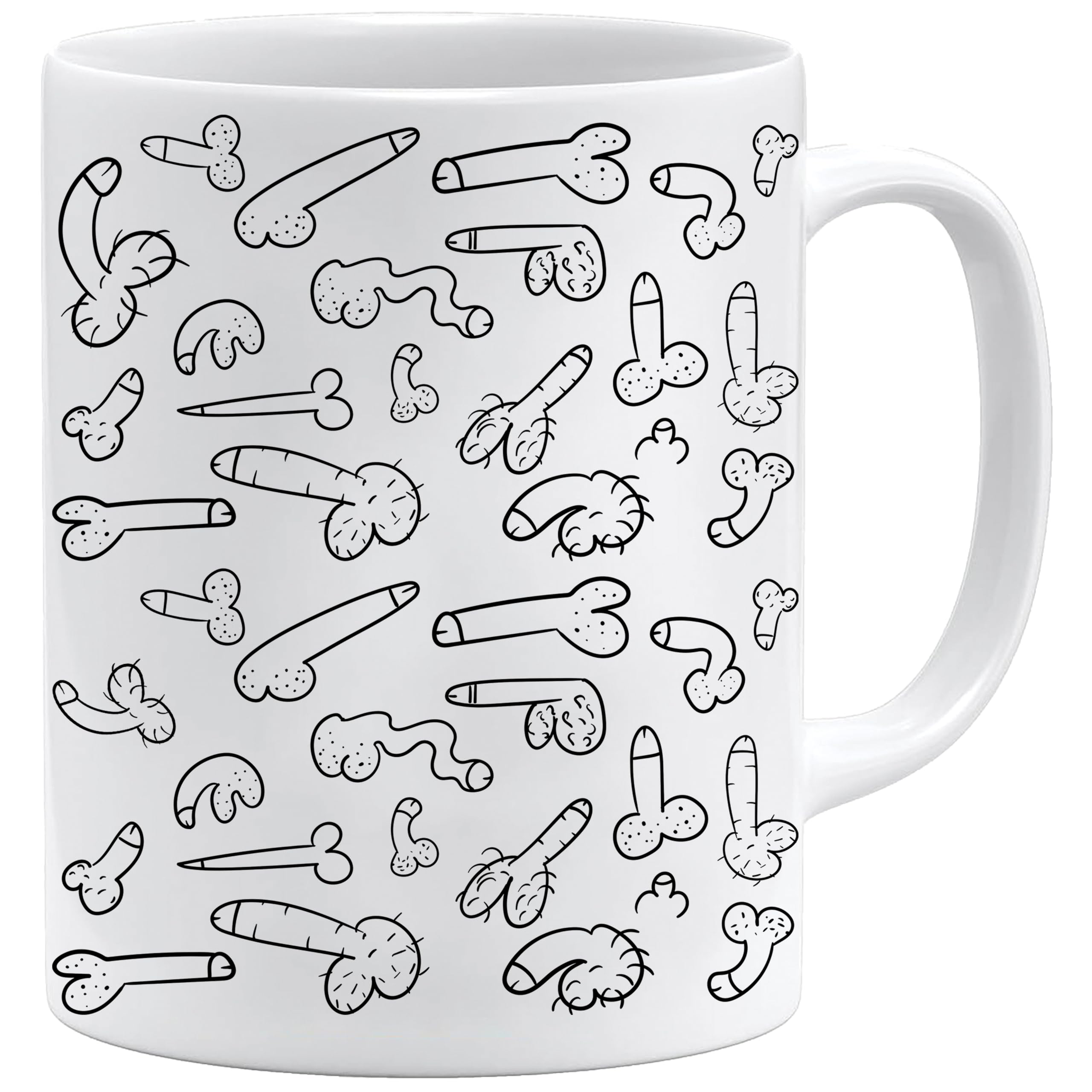 Novelty Rude Gift Mug for Colleagues or Friends | Funny Gag Gift for Men and Women | Novelty Coffee Mug | Offensive Humor | Breast Mug | Penis Mug (Penis (White))