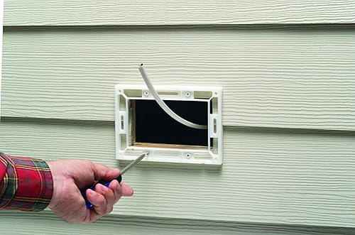 Miniatura 3 de Arlington DBHR141W-1 Caja eléctrica de perfil bajo con cubierta resistente a la intemperie para construcción de revestimiento de reajuste 12