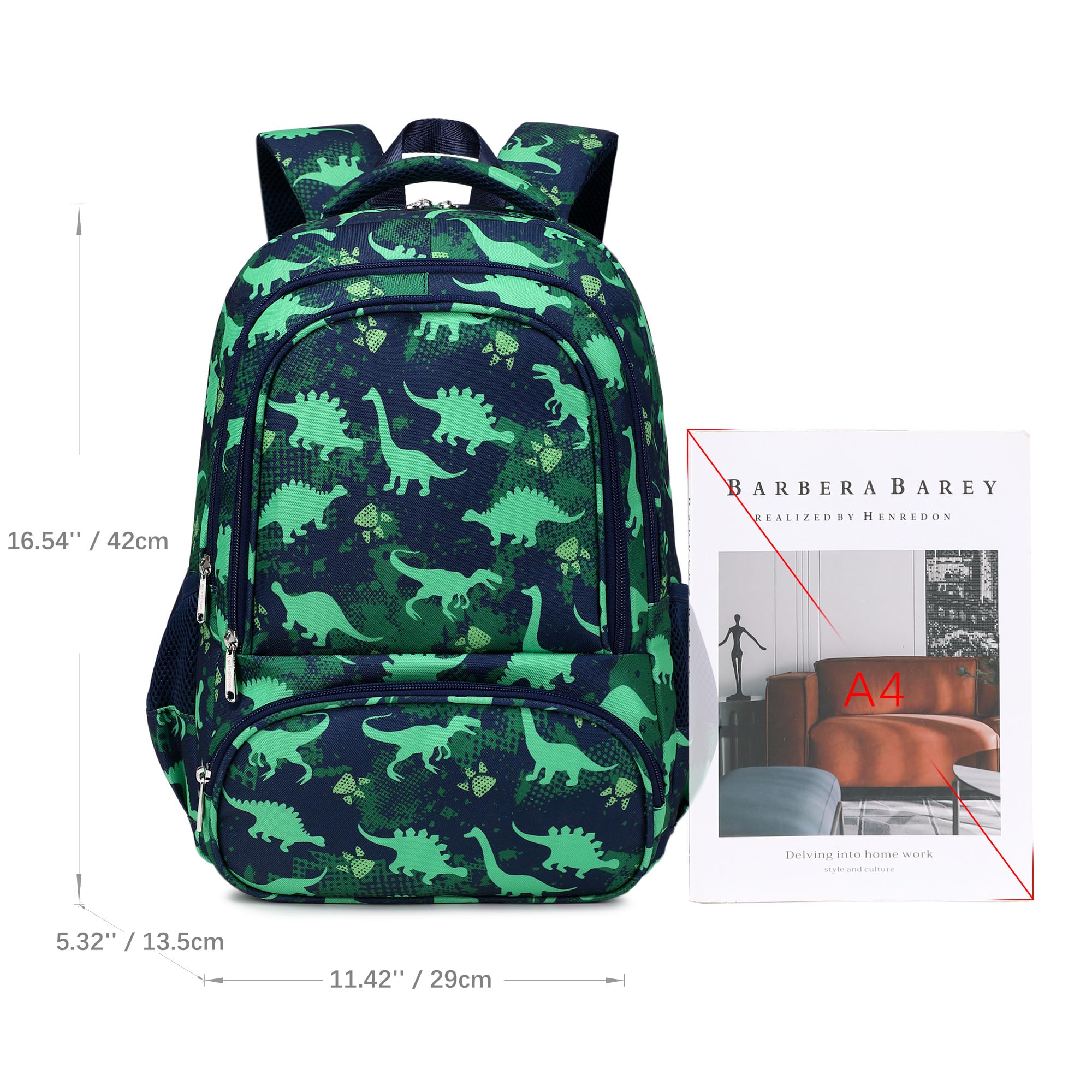 abshoo Dinosaur Backpack For Boys Kindergarten Elementary Bookbag Lightweight Kids School Bag (Dinosaur)