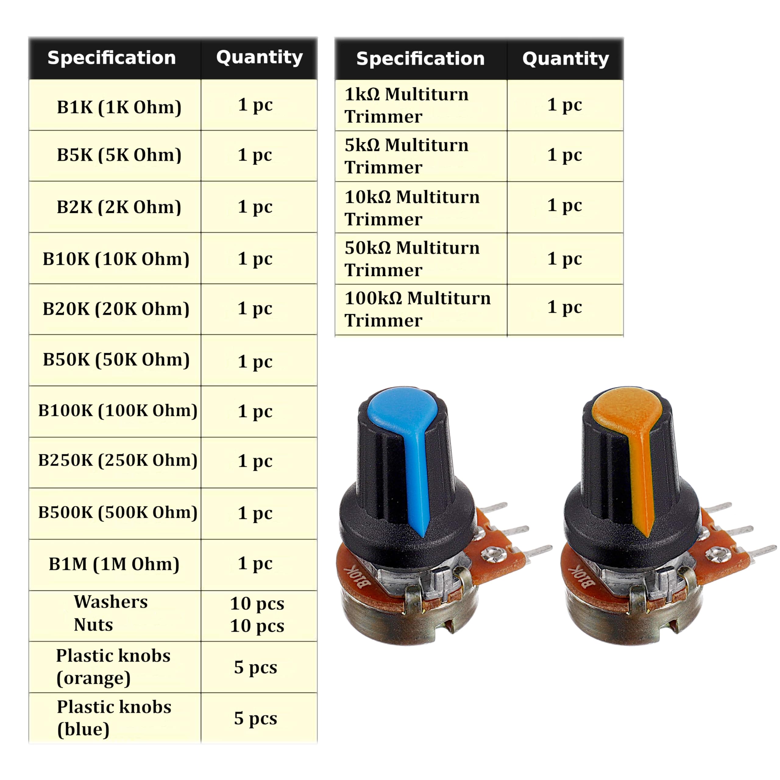 Potentiometer Kit - 46 PCS B1K-B1M Ohm -4