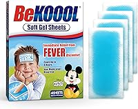 BeKoool Kids Soft Gel Sheets - Instant No-Refrigerate Cooling Fever Relief for Children, 4 Count Pack