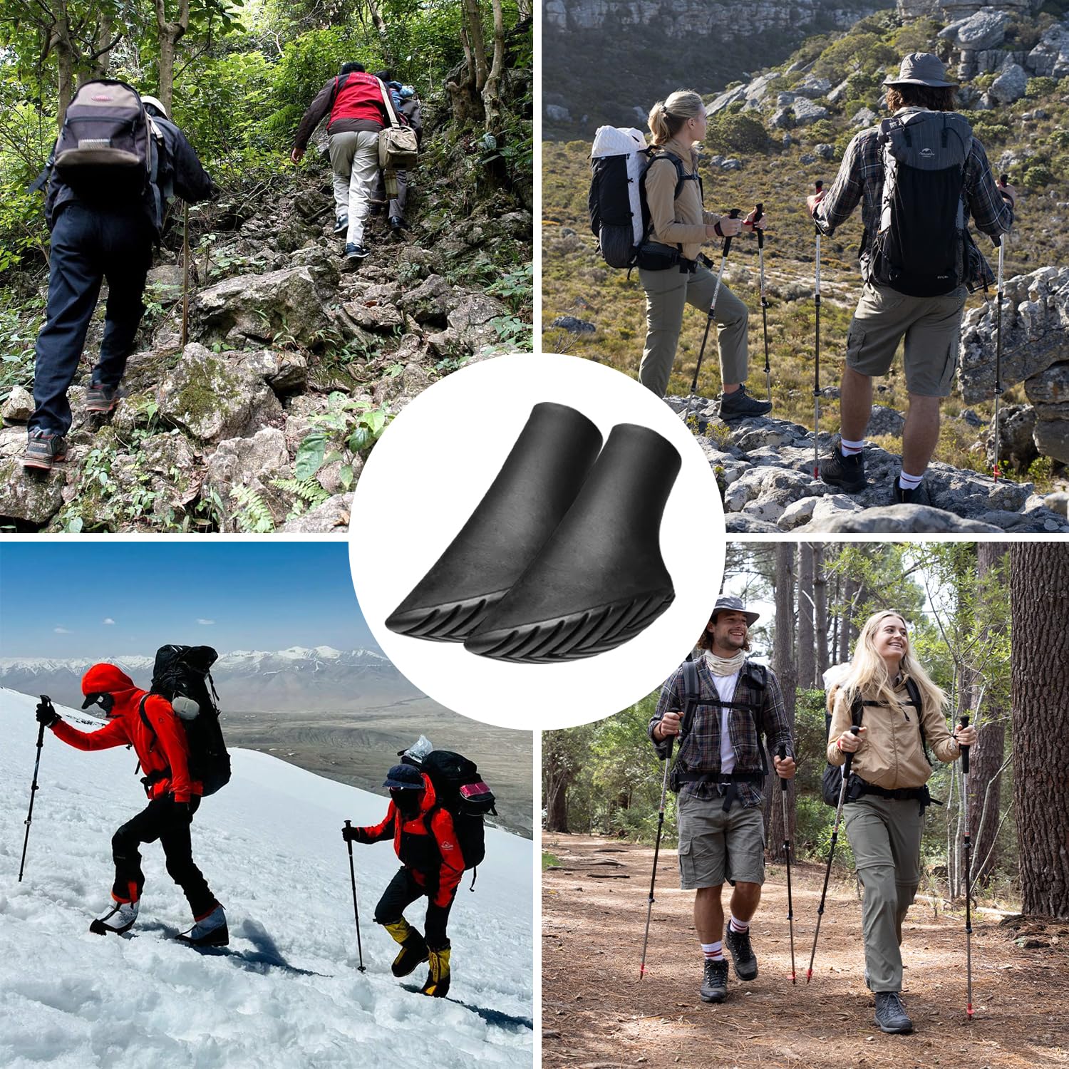 Xynovate 6 Pièces Embout Bâtons Marche Nordique Caoutchouc Baton Marche, Embouts Antidérapants De Canne De Marche Pour Asphalte Tampon Pour Bâtons De Trekking