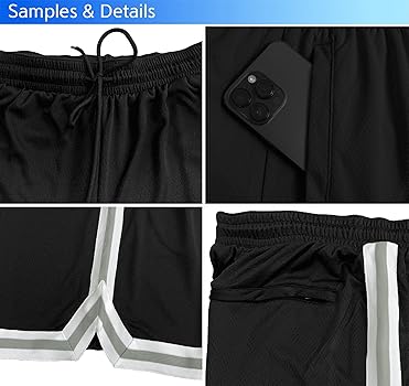 KXK Men's Mesh Basketball Shorts,Athletic Shorts Gym Running