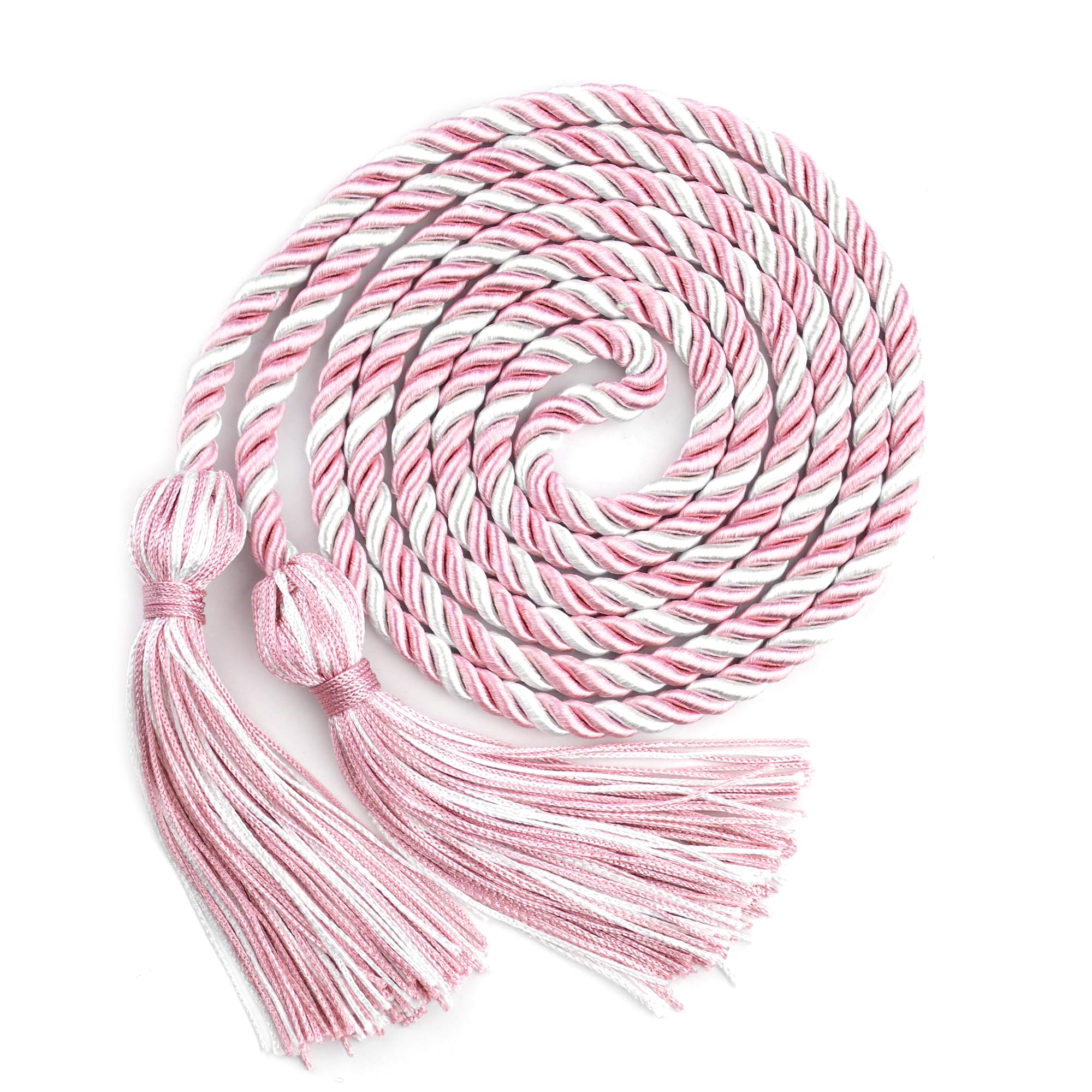 Graduation Cords, Pink White Cords, Graduation Honor Cords, 2026 Graduation Tassel Honor Cords, 67" Long Braided Cords for 2026 Graduation Decorations Bachelor Gown for Student Master Doctoral