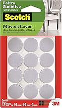Scotch, 3M, Feltro Sintético para Móveis Leves, Redondo, Branco, Pequeno, 12 unidades