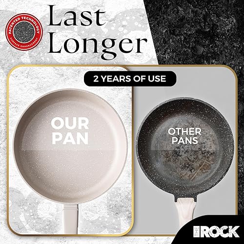 Miniatura 3 de THE ROCK SOHO - Sartén antiadherente de 8 pulgadas con tapa, nada se pega, nunca se deforman, dura más tiempo, sartén de cerámica no tóxica con