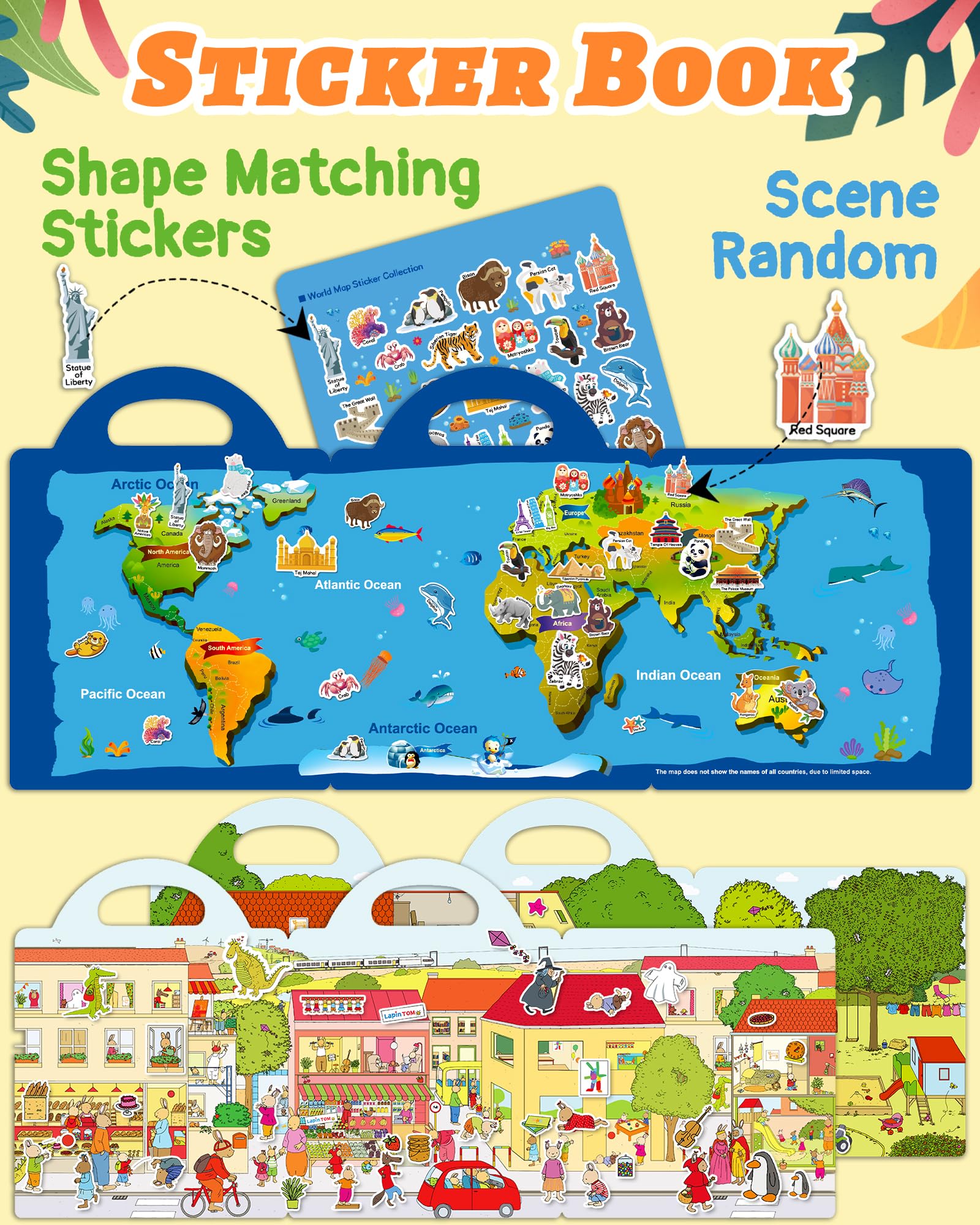 Snapklik.com : Reusable Sticker Book For Toddlers 2-4 Years, 3 Sets ...
