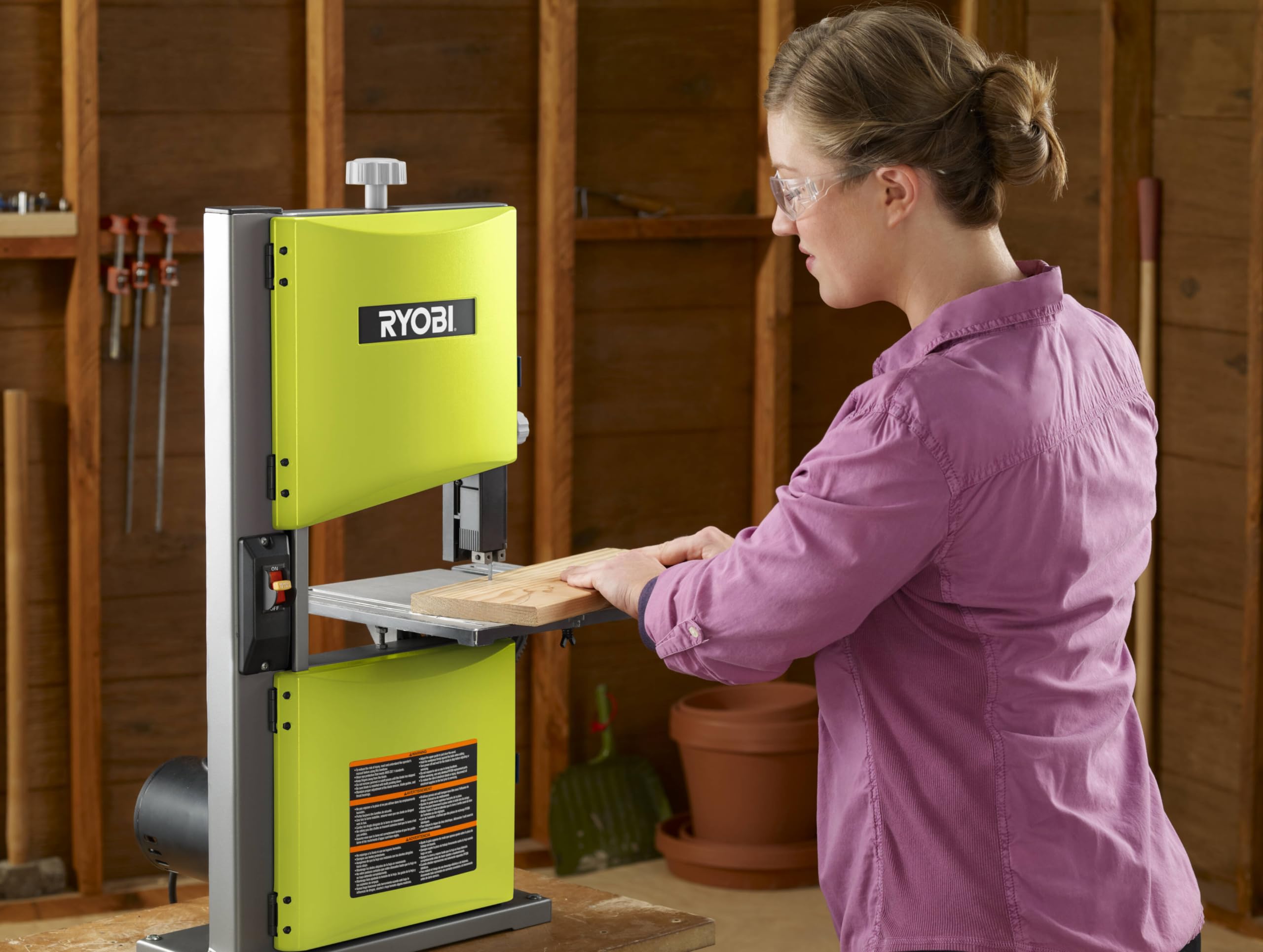 RYOBI Scie à Ruban RBS250G 350W Col de Cygne 230mm Table Inclinable