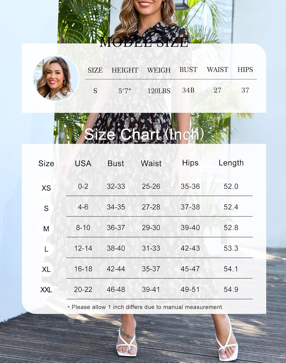 Kranda Women 2026 Summer Collared V Neck Short Sleeve Button Down Chiffon Long Tiered Floral Maxi Dress with Pockets - Image 7