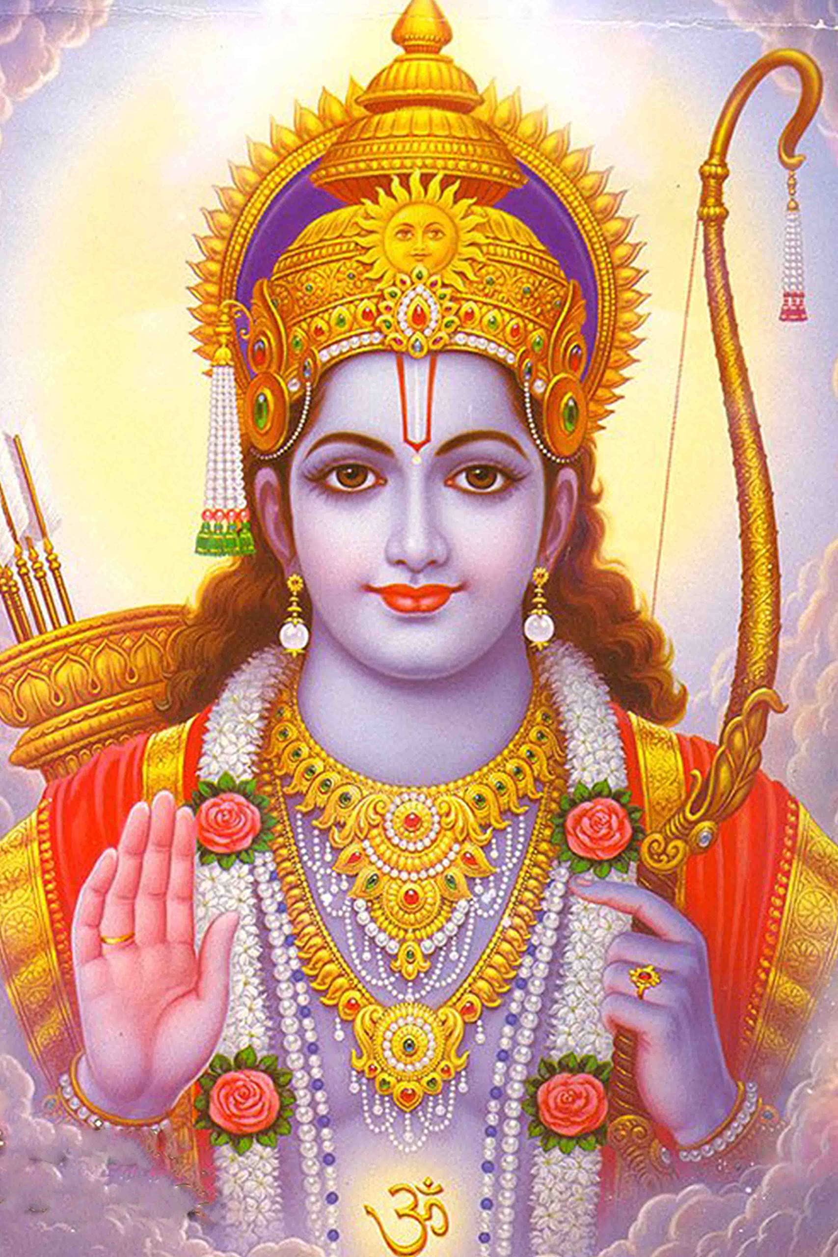 Maryada Purushottam Lord Rama Self-Adhesive Poster for Prayer, Interior Wall, Entrance, Workspace, Gallery