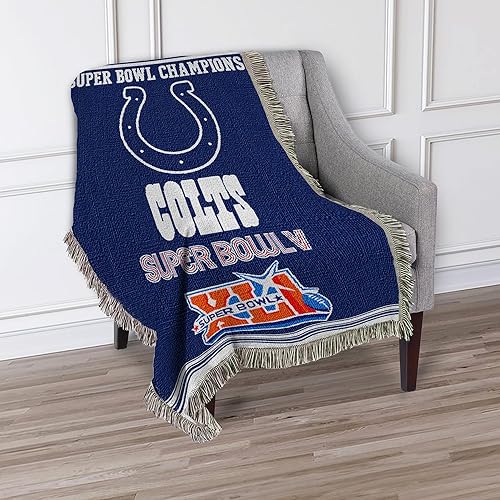 Miniatura 3 de Northwest NFL Indianapolis Colts - Manta tejida de tapiz, 48 x 60 pulgadas, conmemorativa