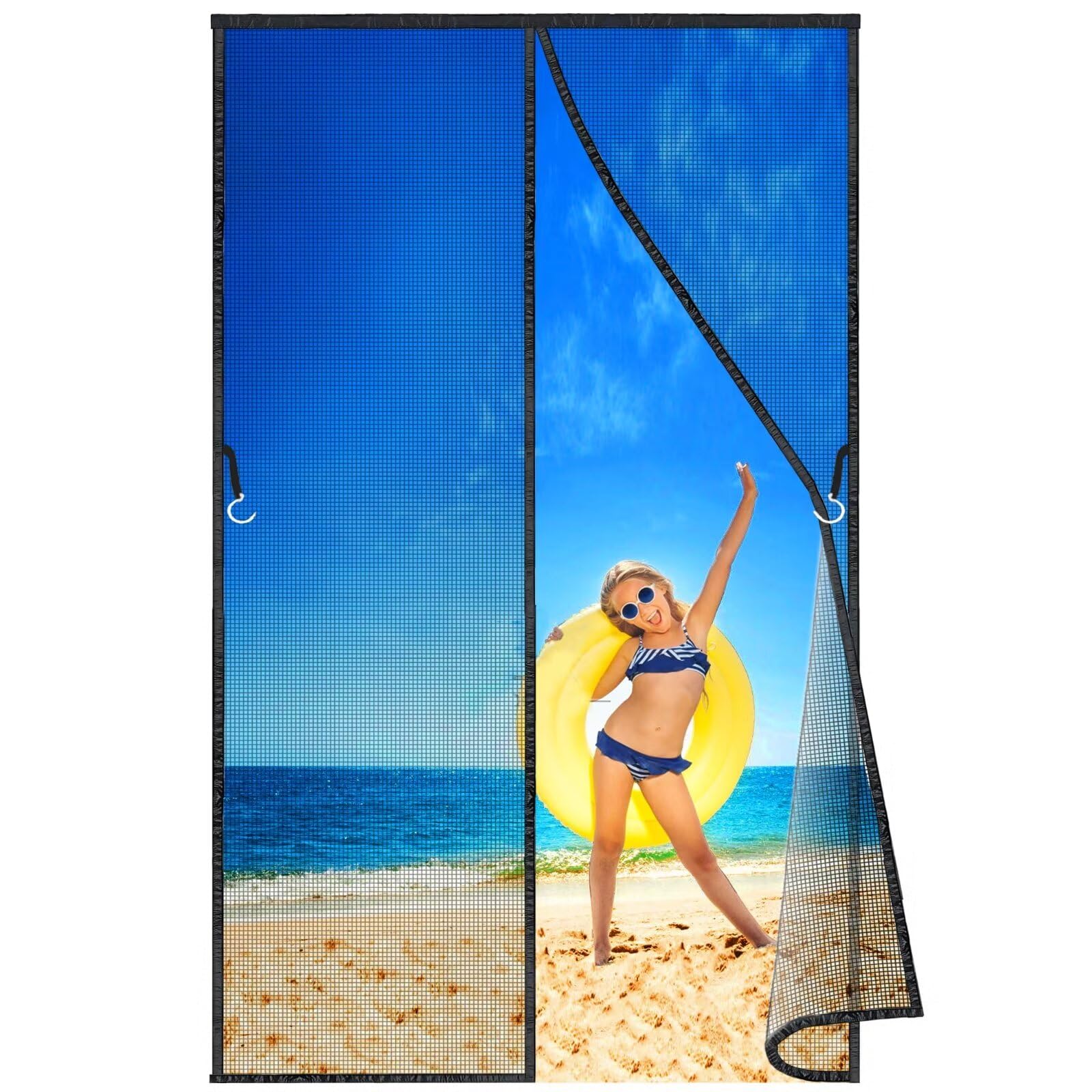 Lzhbd Black Magnetic Fly Insect Screen Door 320X180 Cm, For Anti Mosquito Or Anti Pest Magnetic Soft Door New-Version