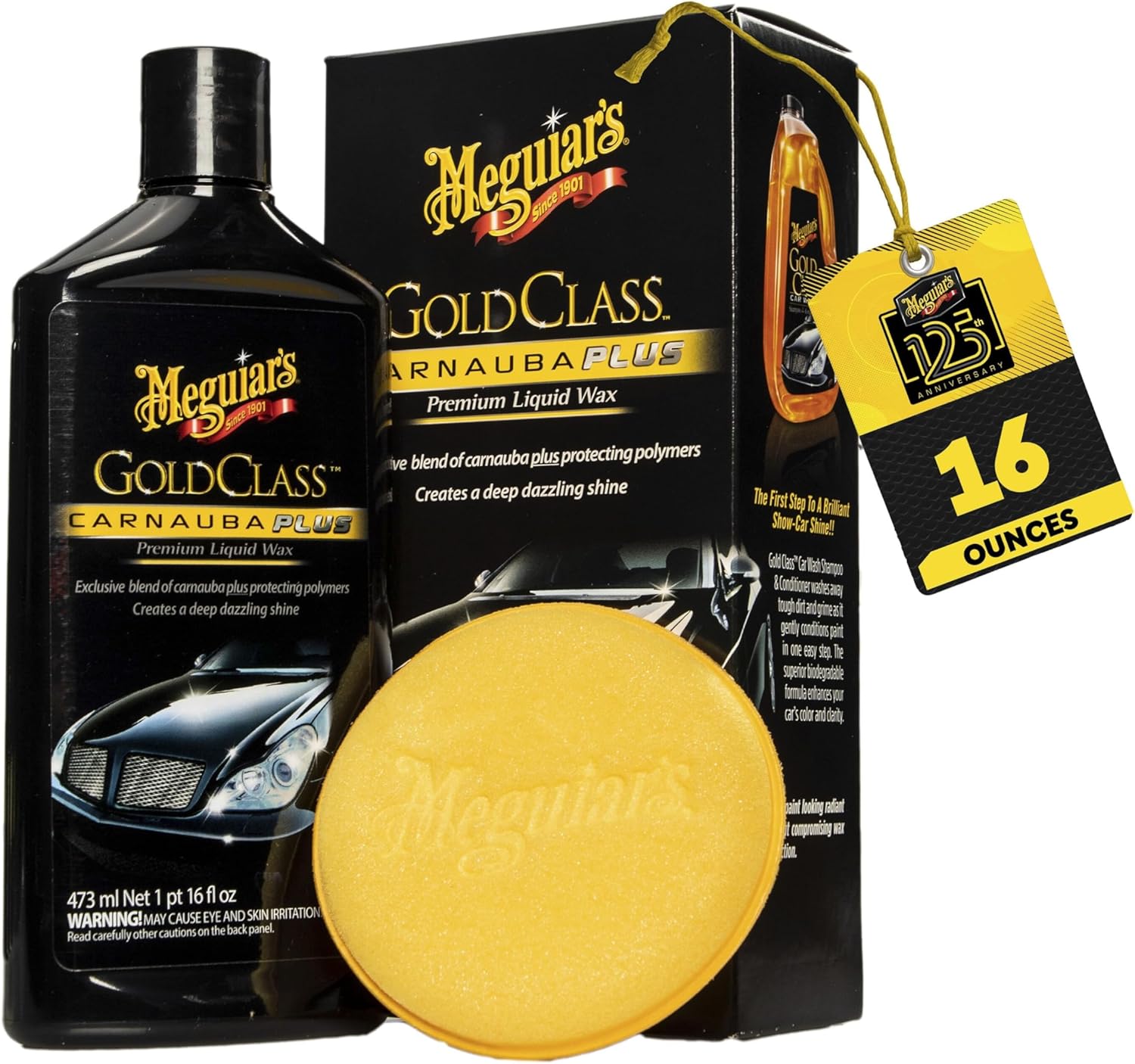 Meguiar's Gold Class Carnauba Plus Premium Liquid Wax Kit 16 Oz