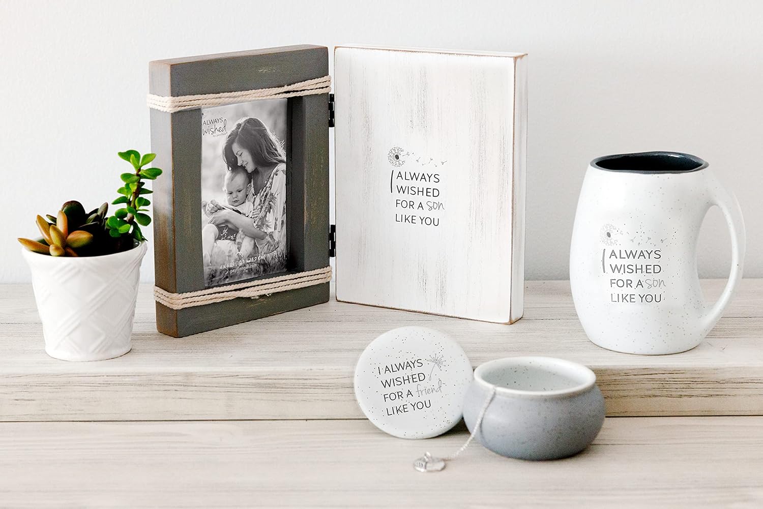 Pavilion Gift Company - I Always Wished For A Son Like You 16 ounce Large Coffee Cup - Huggable Hand Warming Mug, Gift Ideas For Son, 1 Count (Pack of 1) 3.75x5 inches, Gray - Image 4