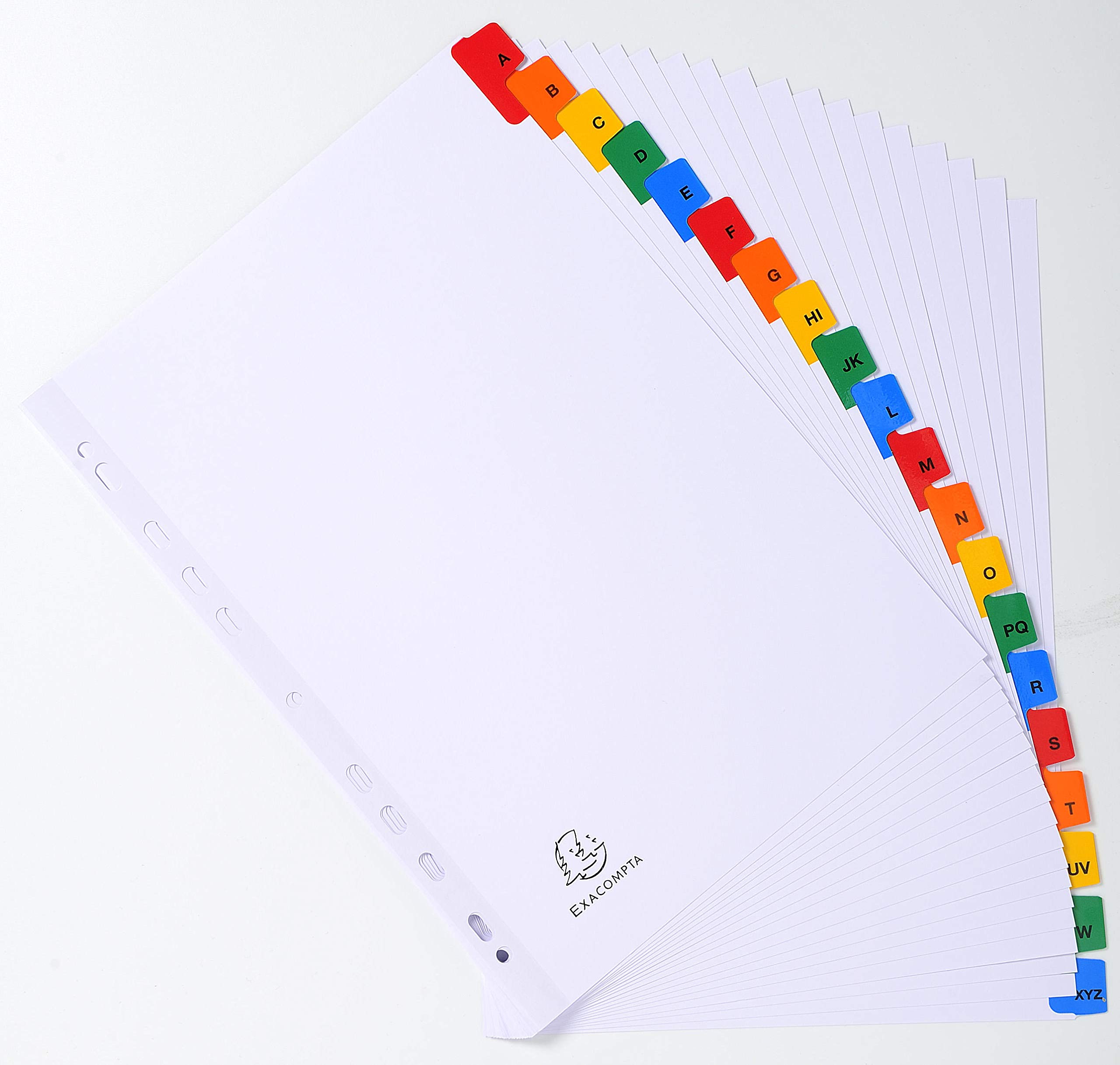 EXACOMPTA Jeu d'intercalaire alphabétique 20 positions en carte blanche 170g, onglets Mylar® A4