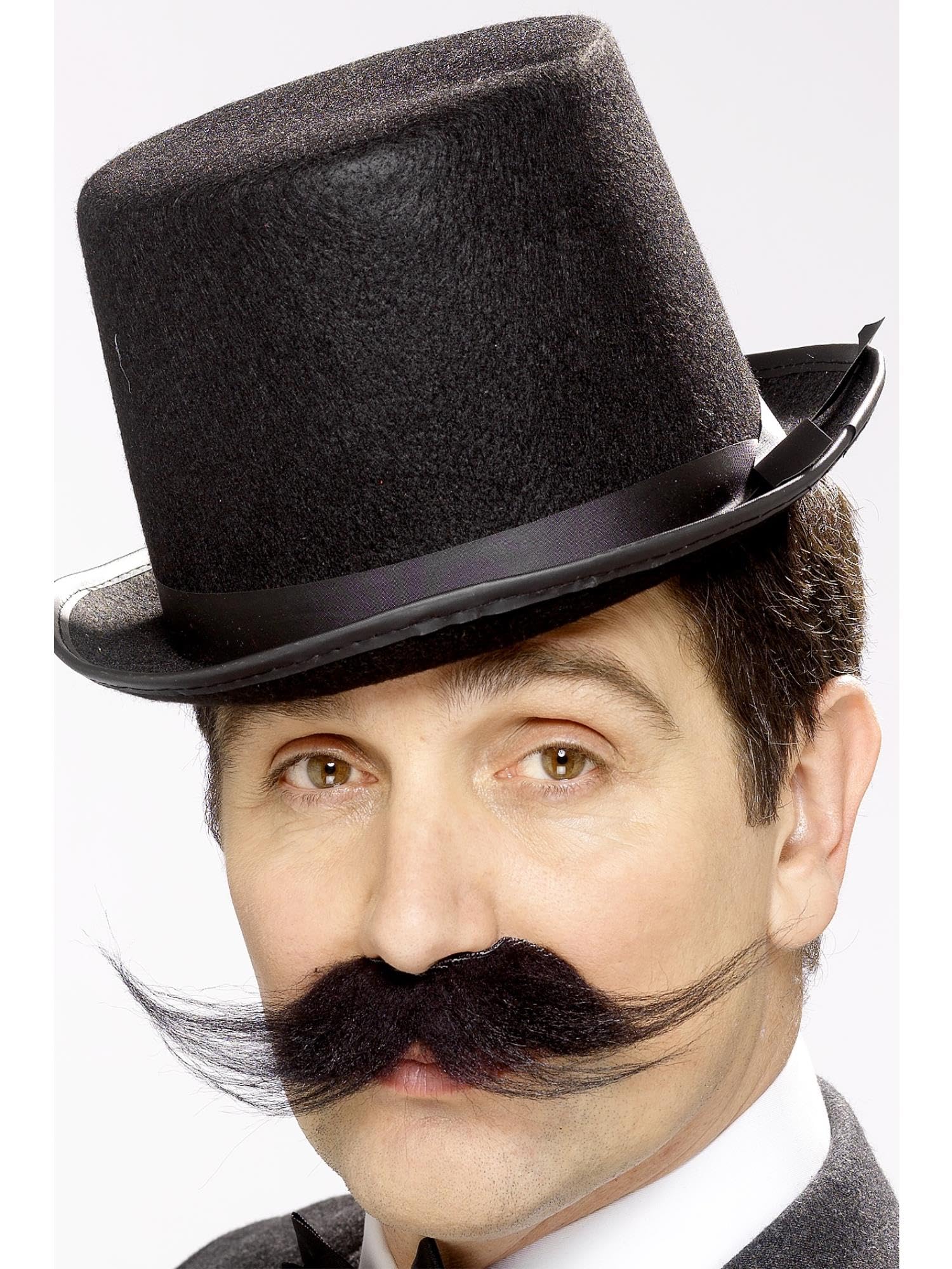 Smiffys Tales of Old England Investigator Tash, Black Bushy, Self Adhesive, Historical Fancy Dress, Facial Hair Dress Up Cosmetics & Disguises, Halloween