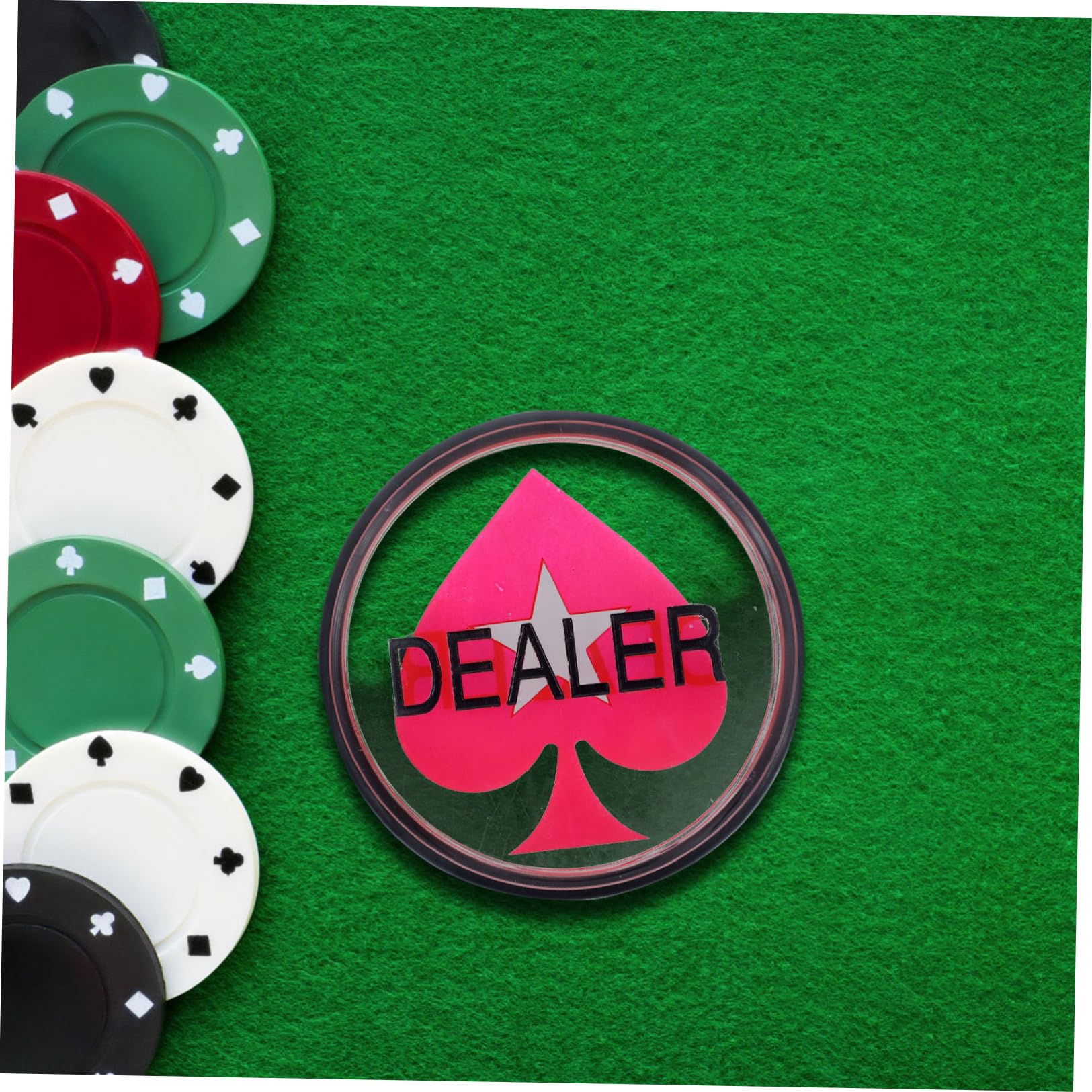 TOYANDONA 3 Uds Tarjeta De Prensa De Distribuidor Texas Holdem Naipes para Niños Juegos De Juego De Póquer Botón De Distribuidor Botón De Distribuidor De Doble Cara Juego De Acrílico