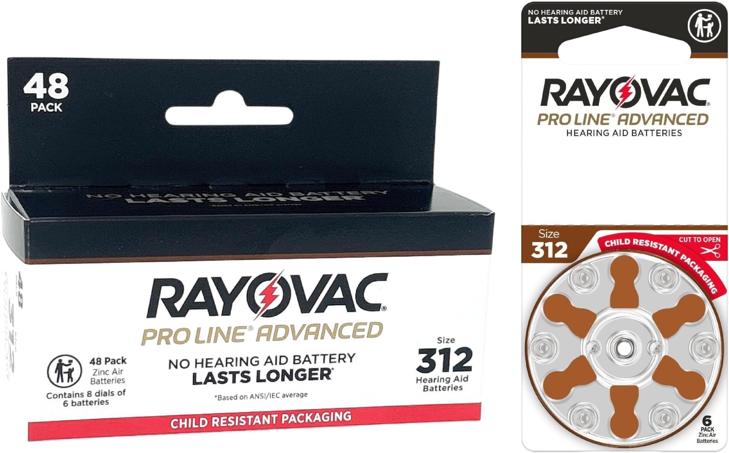 Rayovac 60 Batterie Per Apparecchi Acustici Zinco Aria Modello 312 - Foto 5