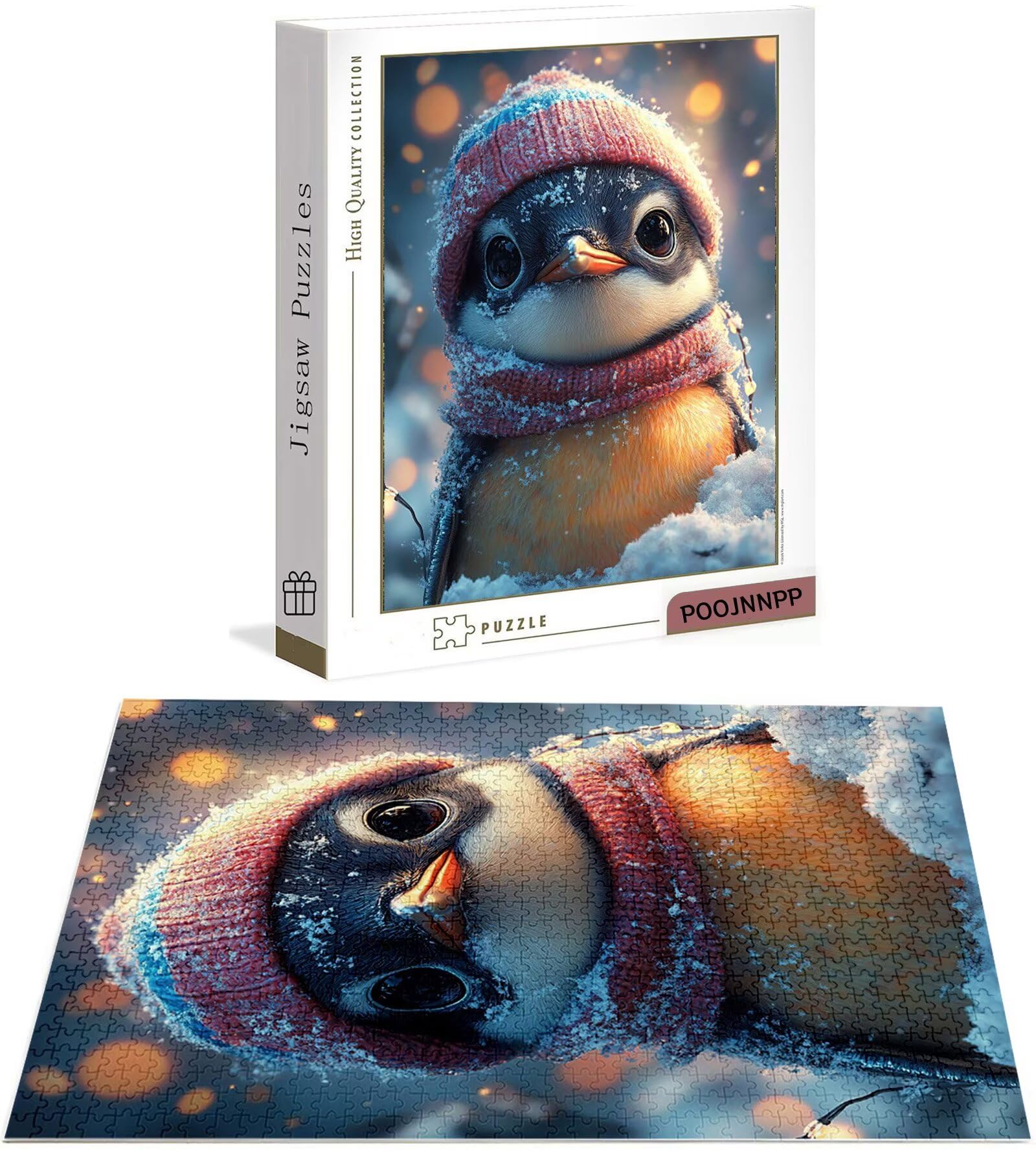 Puzzle 5000 Pezzi per Adulti, Puzzle Carino in Legno per Adulti, Puzzles Pinguino Impegnativi, Giochi Educativo per Famiglie, Rompecapo con Scatola per Decorazioni Casa, Donna Regalo di Natale B-8423