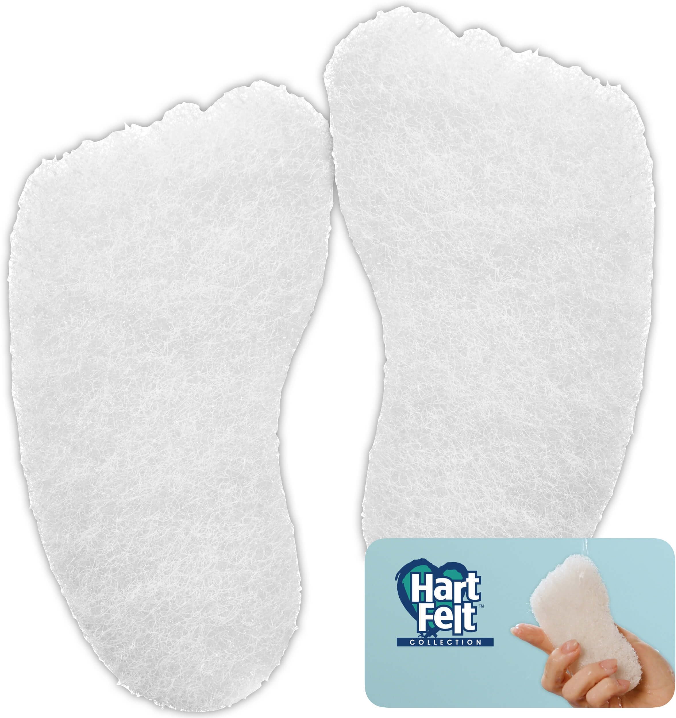 HartFelt Foot Exfoliating Sponge | Chemical-Free Foot Scrubbers for Smooth & Soft Feet | Gentle Sponge Pad for Callus Removal, Dead Skin & Cleansing | Made in USA - 2 Count