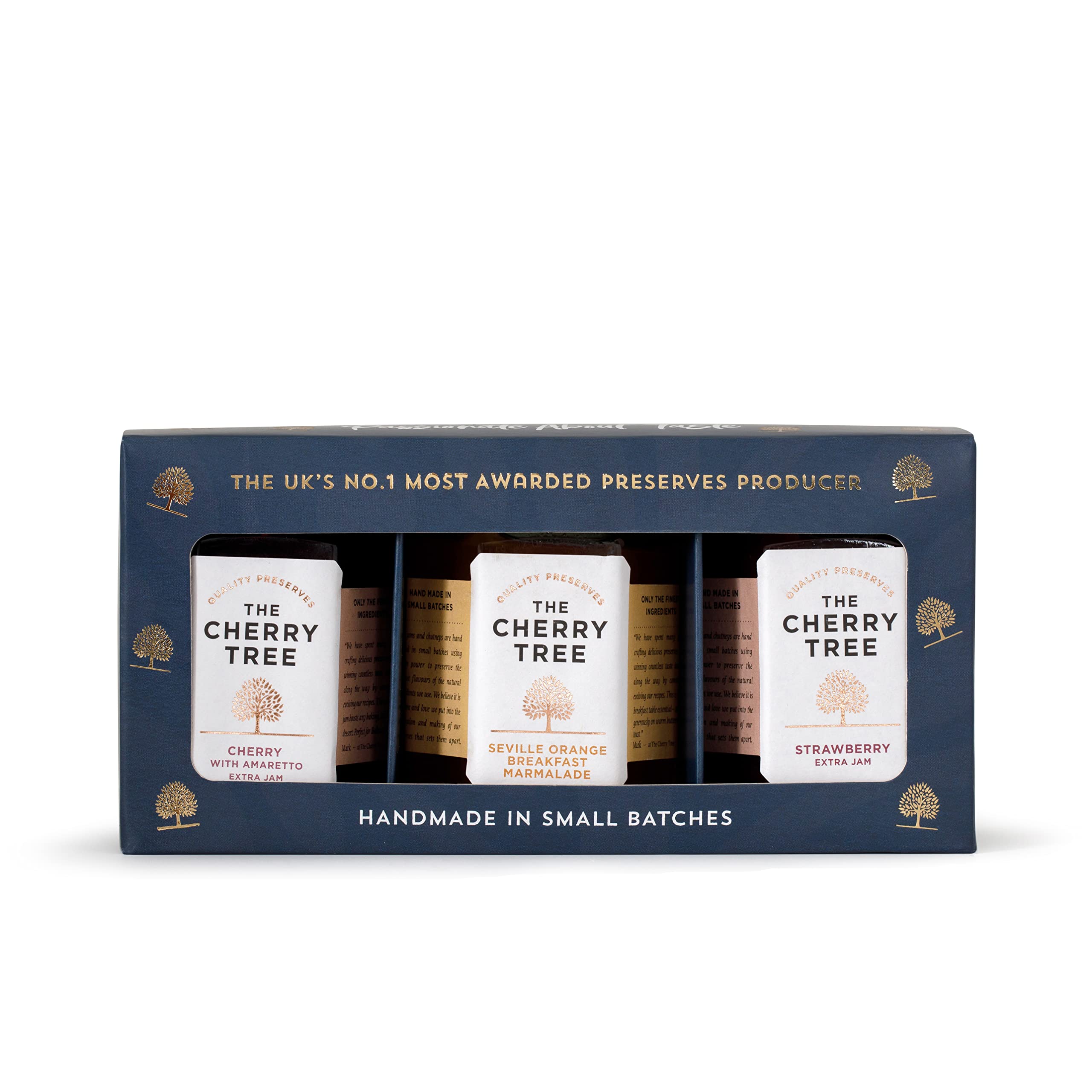 The Cherry Tree|The Cherry Tree, Sweet Favourites, Includes: Cherry With Amaretto Extra Jam, Strawberry Extra Jam and Seville Orange Marmalade, 3 x 113g Gift Box