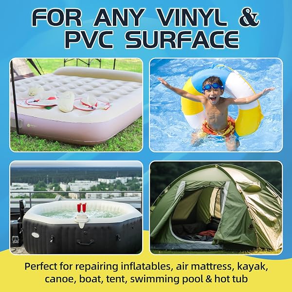 Hot Tub Repair Kit, Paddling Pool Repair Kit Waterproof, for Inflatables, Air Bed, Bouncy Castle, Boat Kayak, Swimming Pool,Tent (60ml) - 2