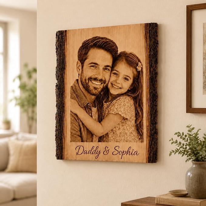 Decoración de pared familiar personalizada para padres y niños en madera, retrato acuarela, regalo aniversario miniatura 4