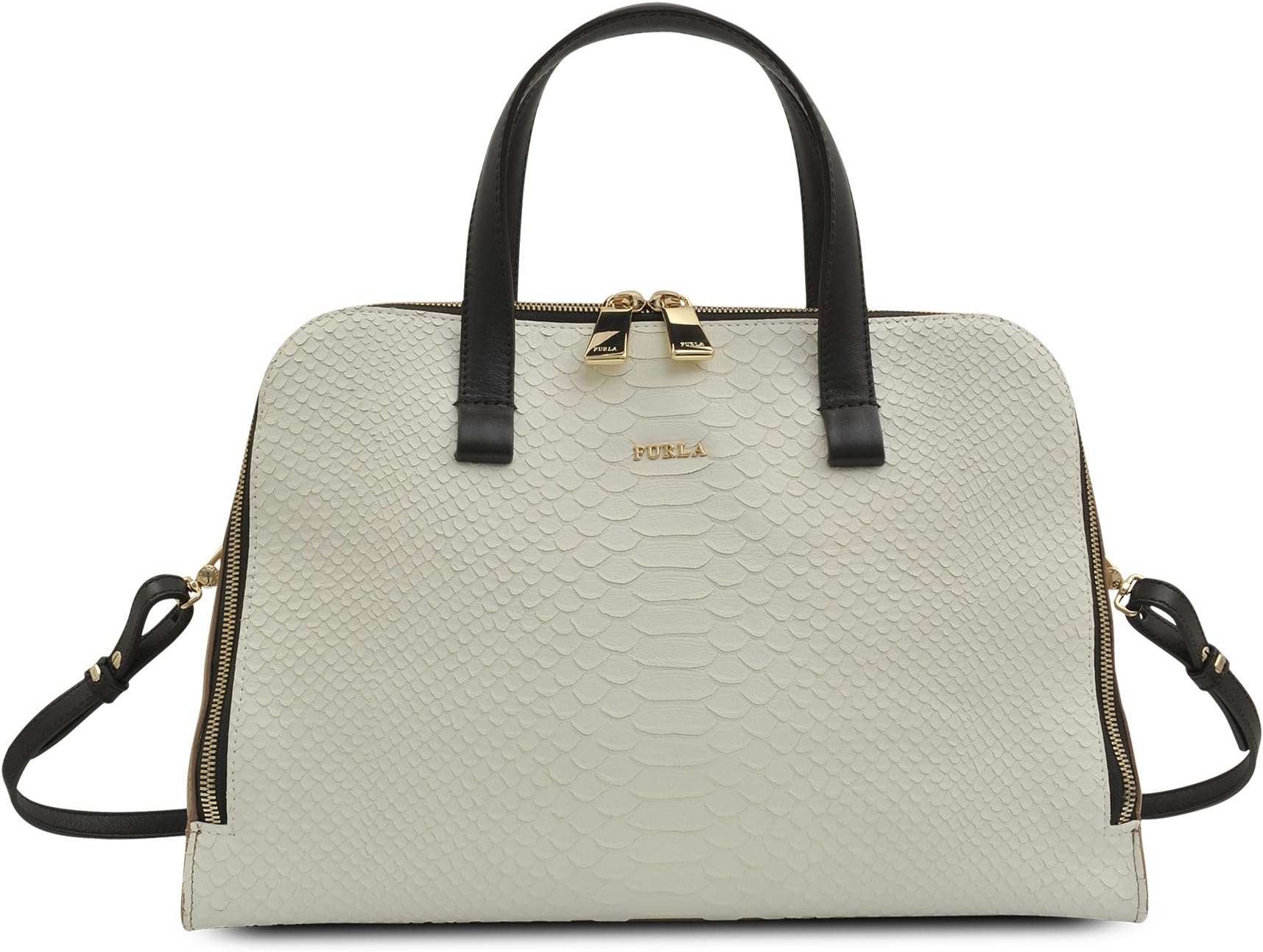 FURLA Frida Medium Satchel with Pitone Leather Top Handle Handbag