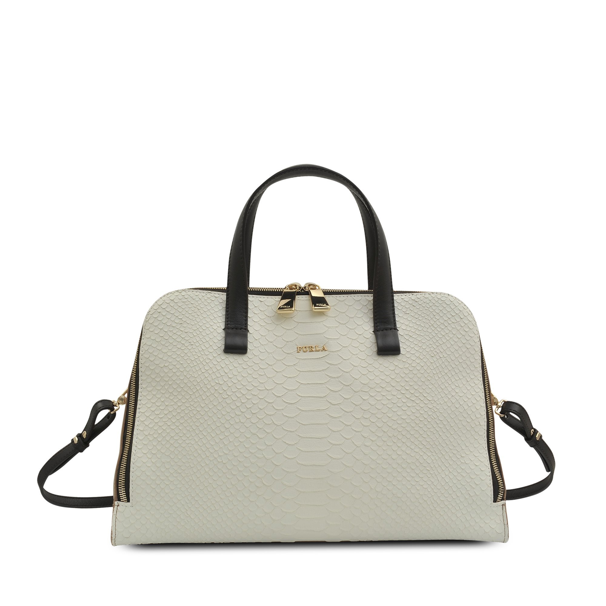 FURLA Frida Medium Satchel with Pitone Leather Top Handle Handbag