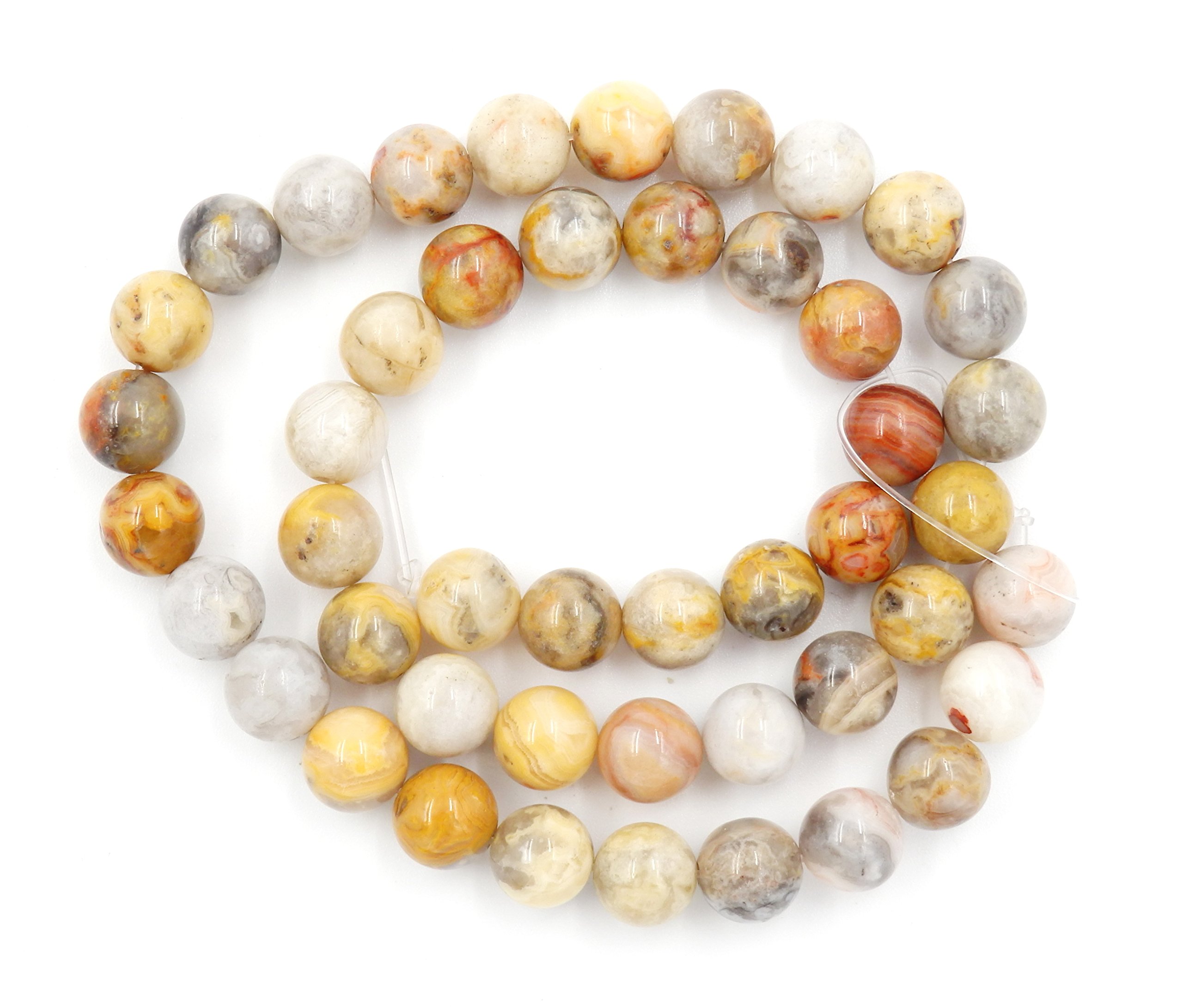 perły naturalne do produkcji biżuterii, sprzedawane w torebce 5 pasm wewnętrznych (Crazy Agate, 10mm)
