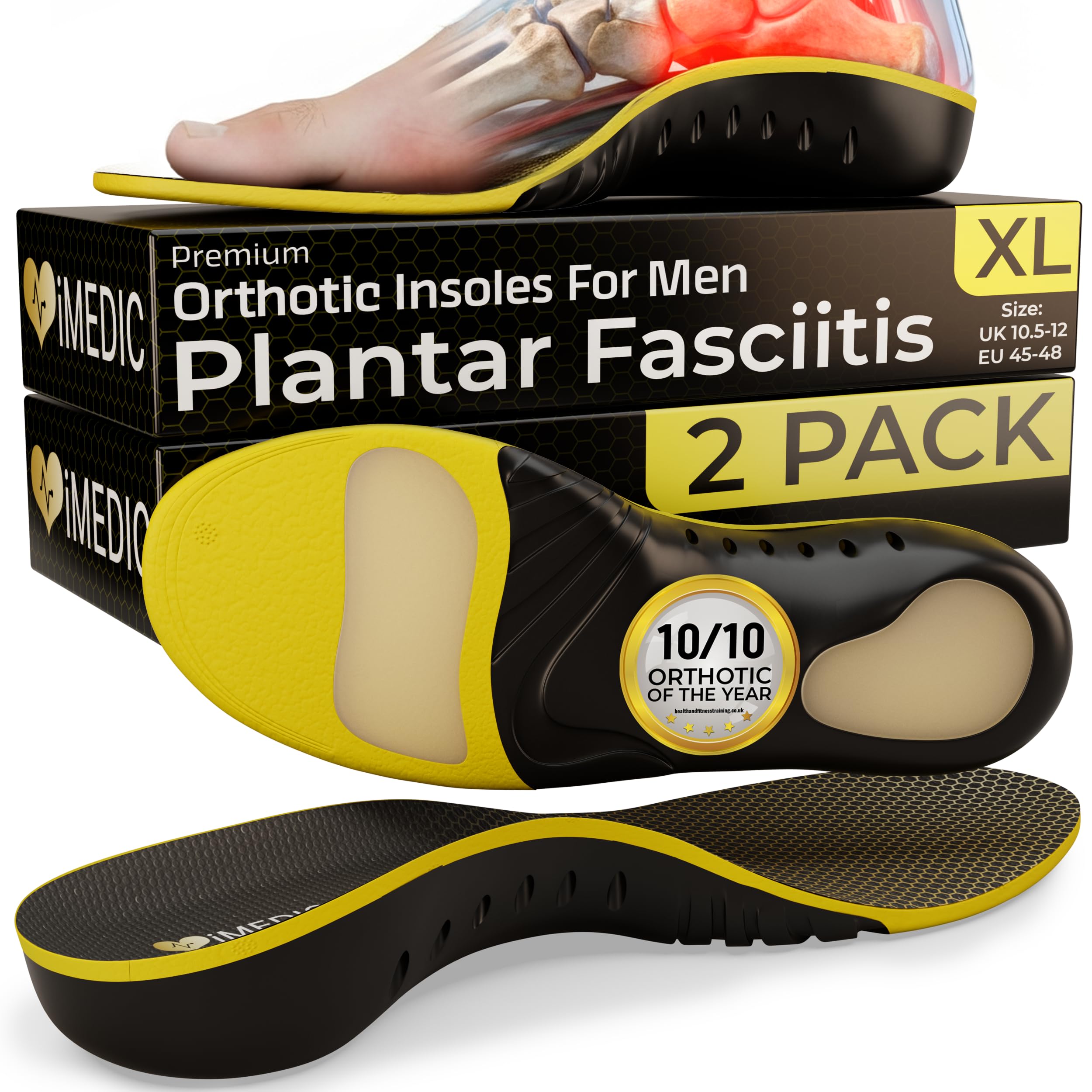 iMedic Orthotic Insoles for Men for Plantar Fasciitis Size L UK 9-10 – Arch Support for Men – Shoe Inserts – Insoles for Plantar Fasciitis – Orthotic Support — view 14