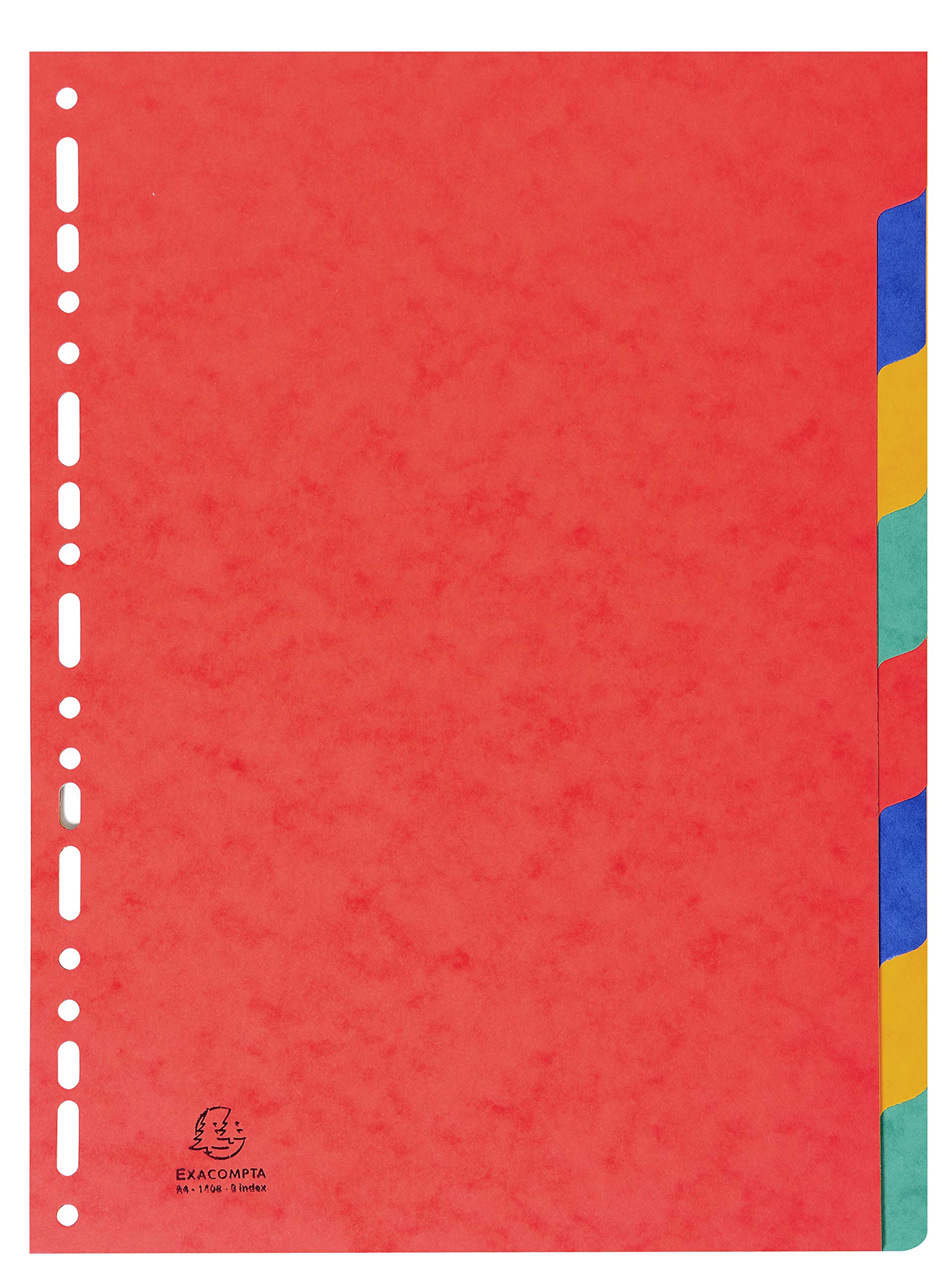 Exacompta 1408E 25er Pack Premium-Register für DIN A4 aus starkem Colorspankarton 8-teilig volle Höhe 22 x 29,7 cm vollfarbig 2 x 4 Farben mit Indexseite zum selbstgestalten Trennblätter