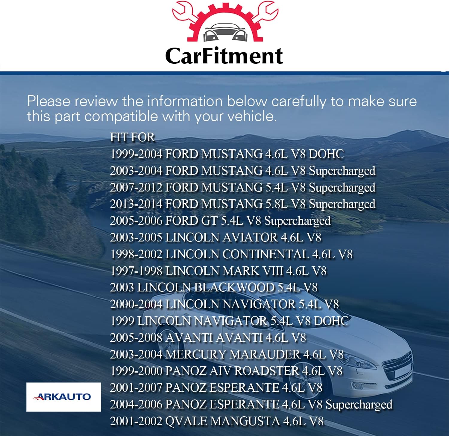 Set of 8 HIGH ENERGY Ignition Coil Pack Compatible with Ford Mustang Lincoln Navigator Continental Mark VIII Aviator Panoz 4.6L 5.4L V8 Replacement for DG512 UF191 C1141 ARK-IG191-R