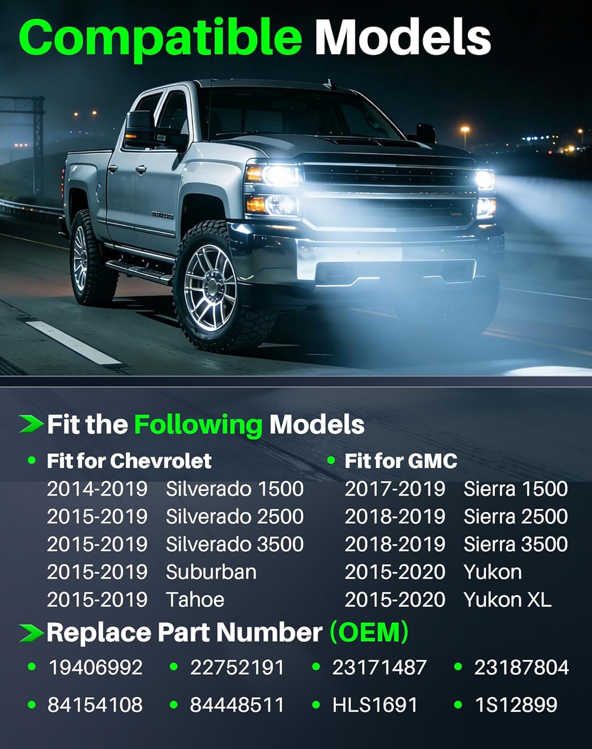 Headlight Switch for Chevrolet Silverado | Tahoe (2014-2019), GMC Sierra 1500/2500/3500 (2017-2019) | Yukon XL (2015-2020), Fog Lamp Instrument Panel Dimmer Switch, Replaces 19406992, 22752191