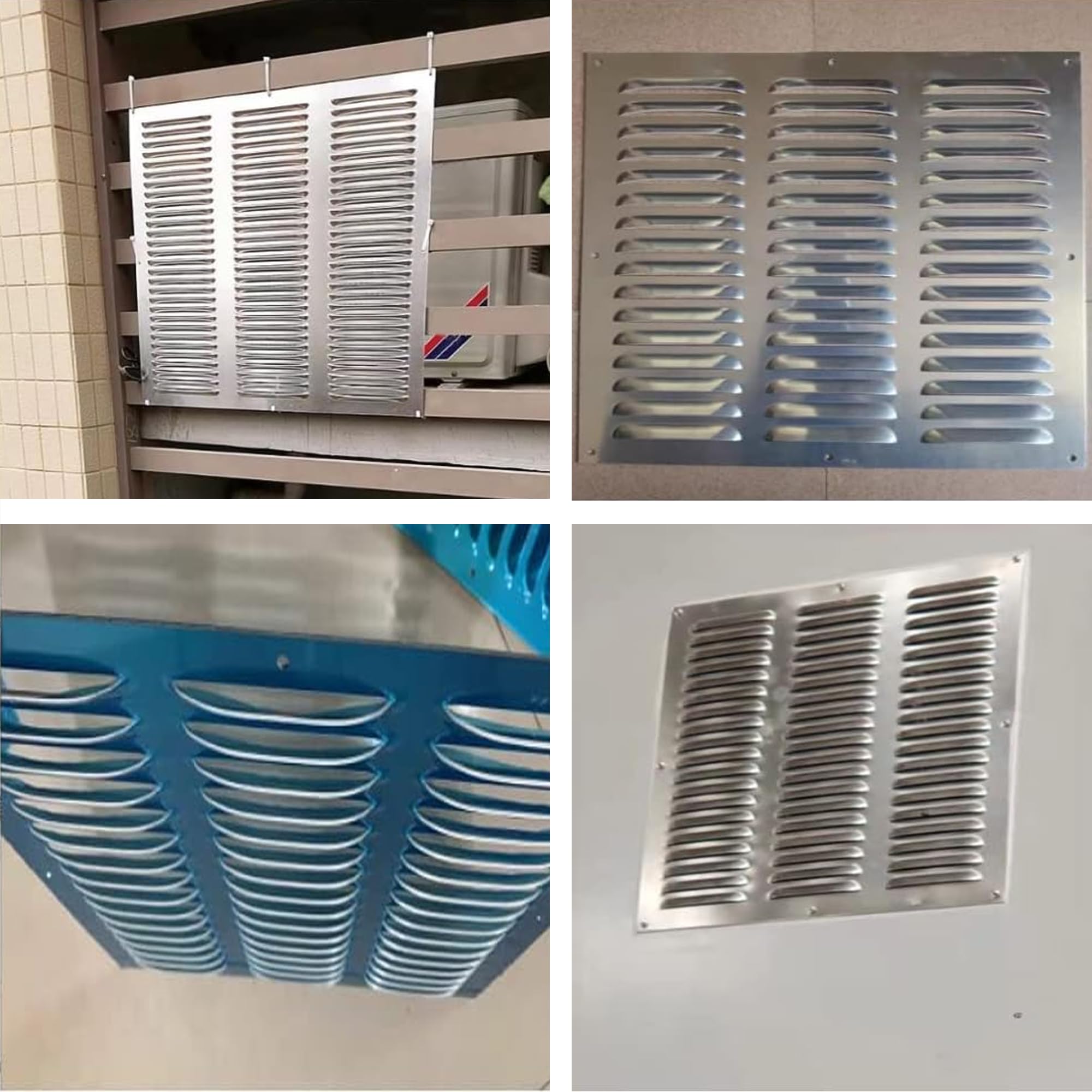 Bimiti Rejilla de ventilación de aluminio, rejilla de ventilación rectangular | Resistente a la corrosión, 60 x 60 cm, antioxidante para cocina, baño, pared, techo, viviendas