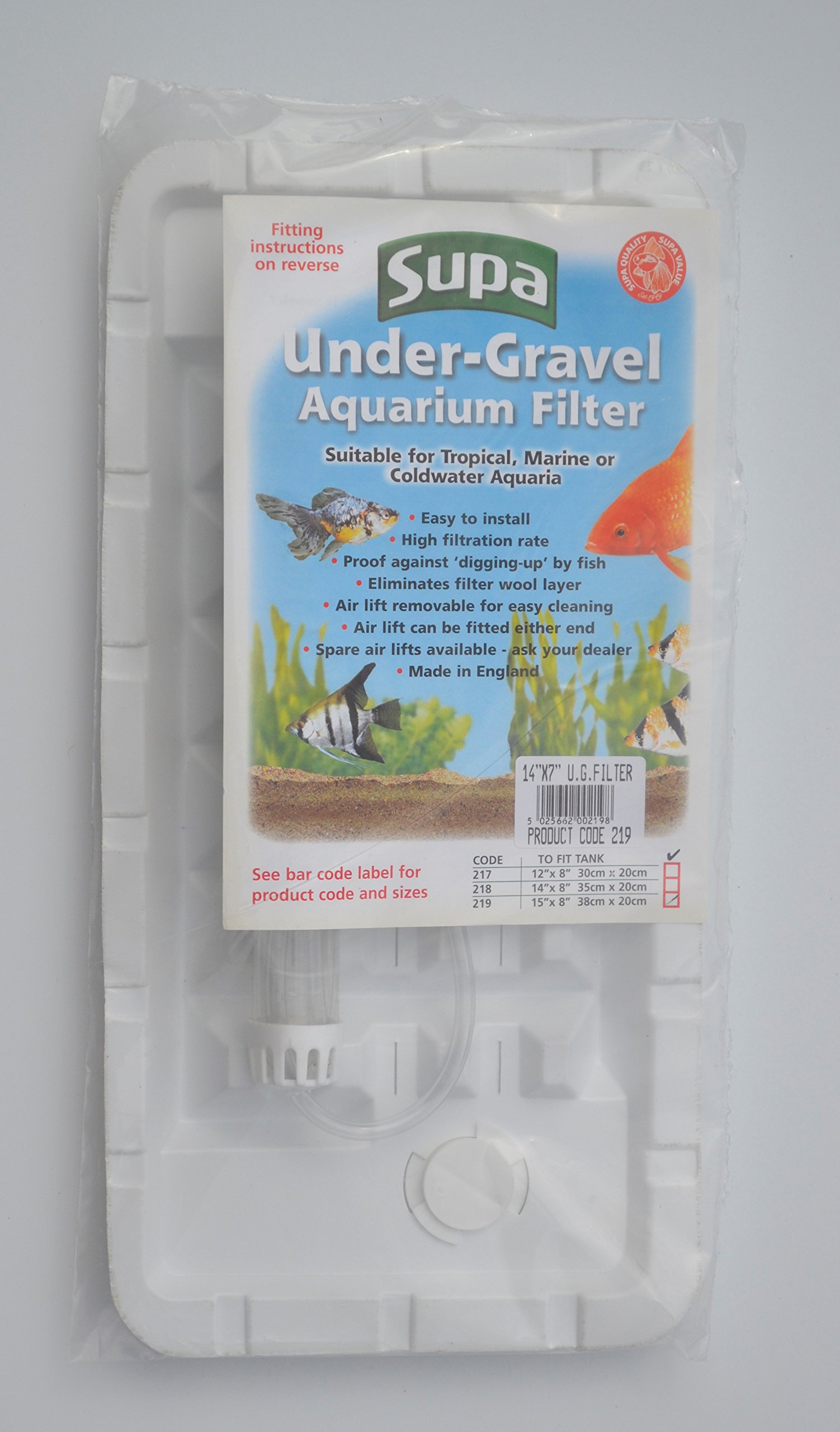 Supa Filtre d'aquarium sous Gravier - 35 x 17 cm - Convient pour Les Aquariums tropicaux, Marins ou d'eau Froide - Fabriqué au R