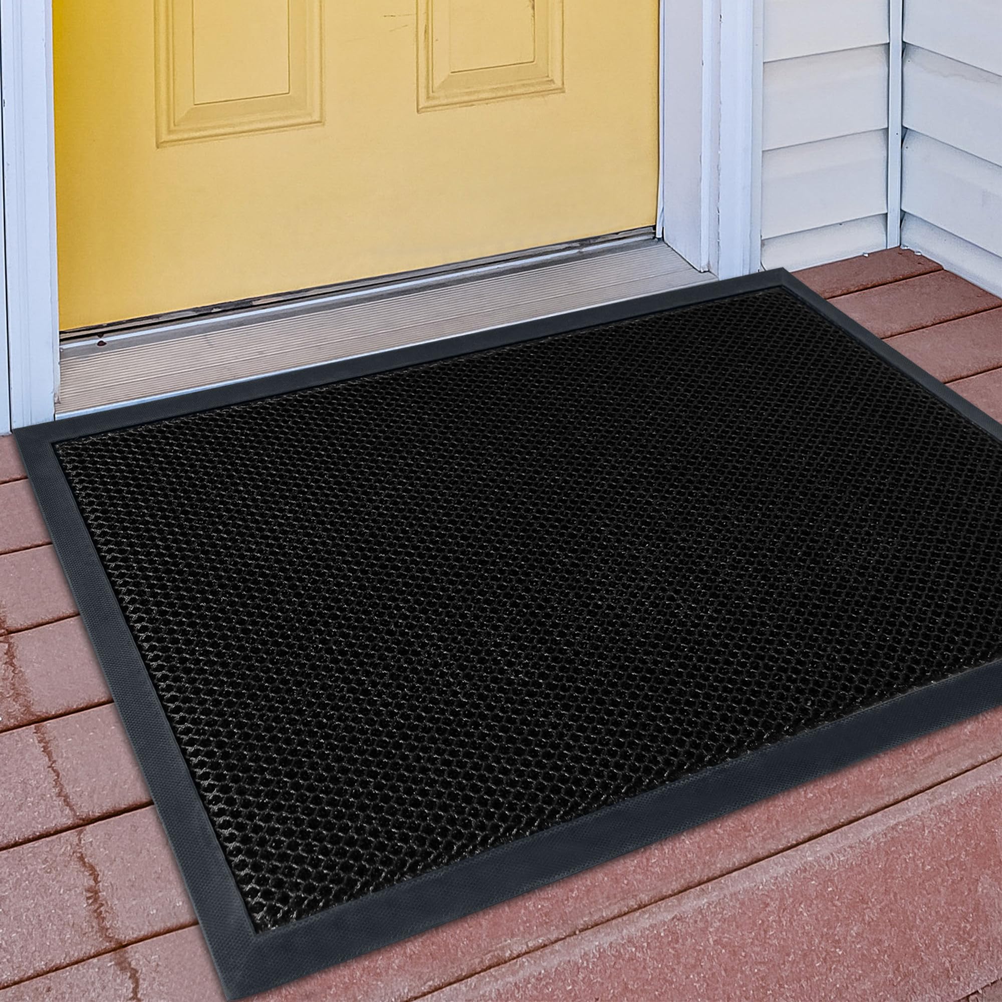 Fylyz Outdoor Indoor Door Mats for Entryway, Heavy Duty and Durable All-Weather Entry Mat, Low Profile, Non-Slip and Easy Clean Outdoor Doormat for