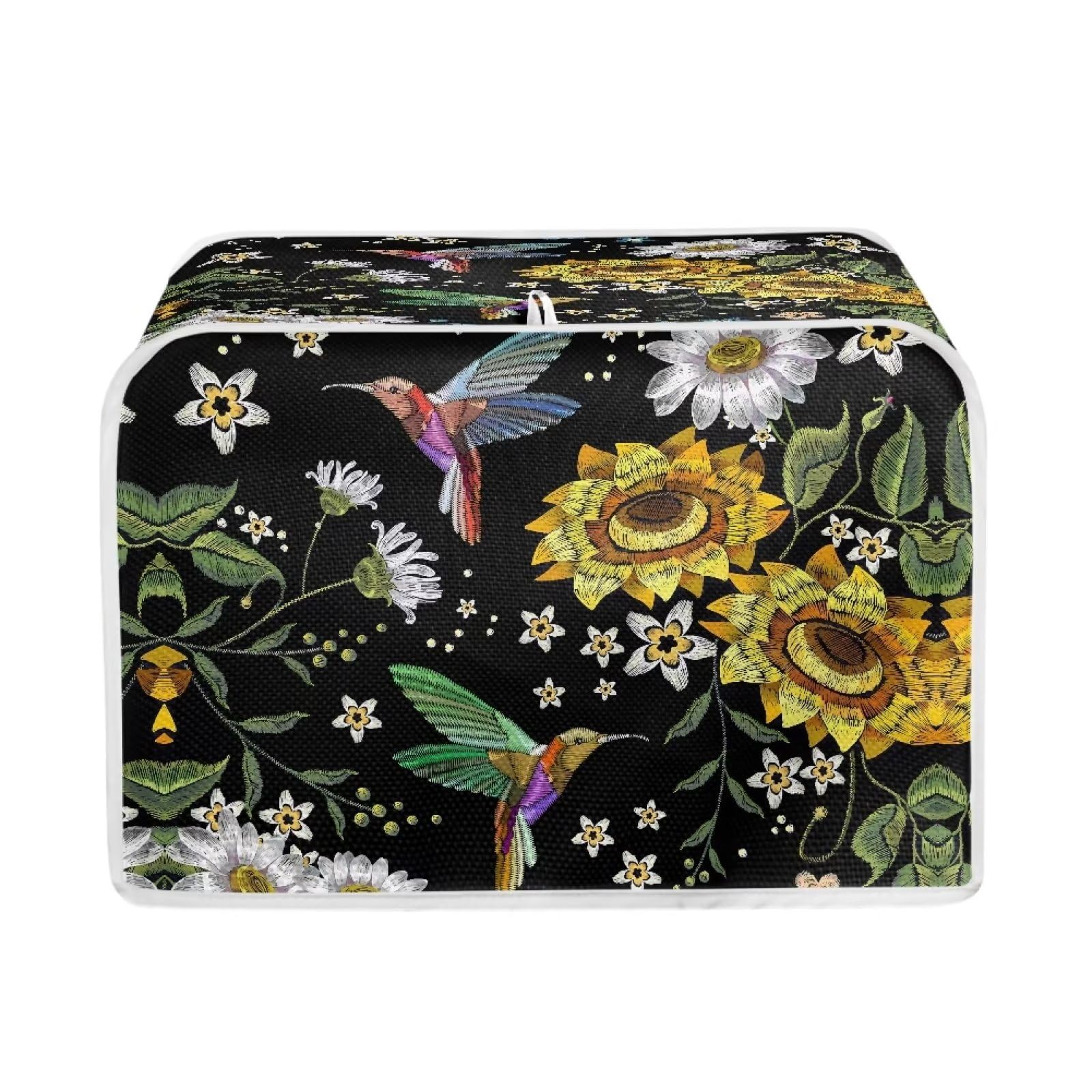 Flower Bird Printing 4 Slice Toaster Covers, Anti-Scratch Covers Protection Bakeware Protector Made of Polyester Dust-proof Fingerprint-proof Protector Kitchen Tool