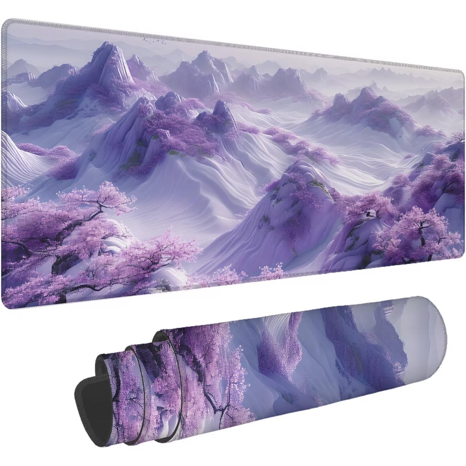 Podkładka pod mysz dla graczy fioletowa podkładka pod mysz xxl 1600x800mm mata biurkowa podkładka pod mysz krajobrazową wodoodporna akcesoria biurowe do gier szyte krawędzie poprawia precyzję i