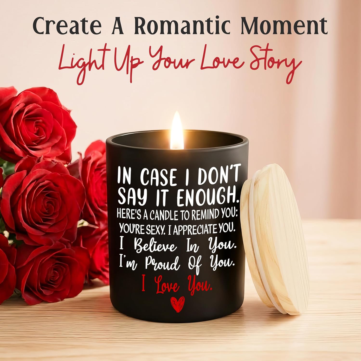 TEEZWONDER Valentines Day Gifts for Her Him - Long Lasting Vanilla Lavender Candle 10 Oz - Romantic Anniversary Wedding Birthday Valentines Gifts for Women Men, Girlfriend Boyfriend Gift Ideas - Image 8