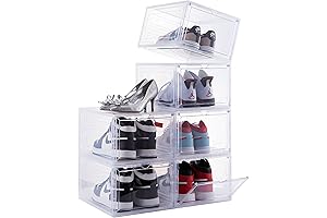 Attelite Front Open Shoe Storage Boxes, 6-Pack