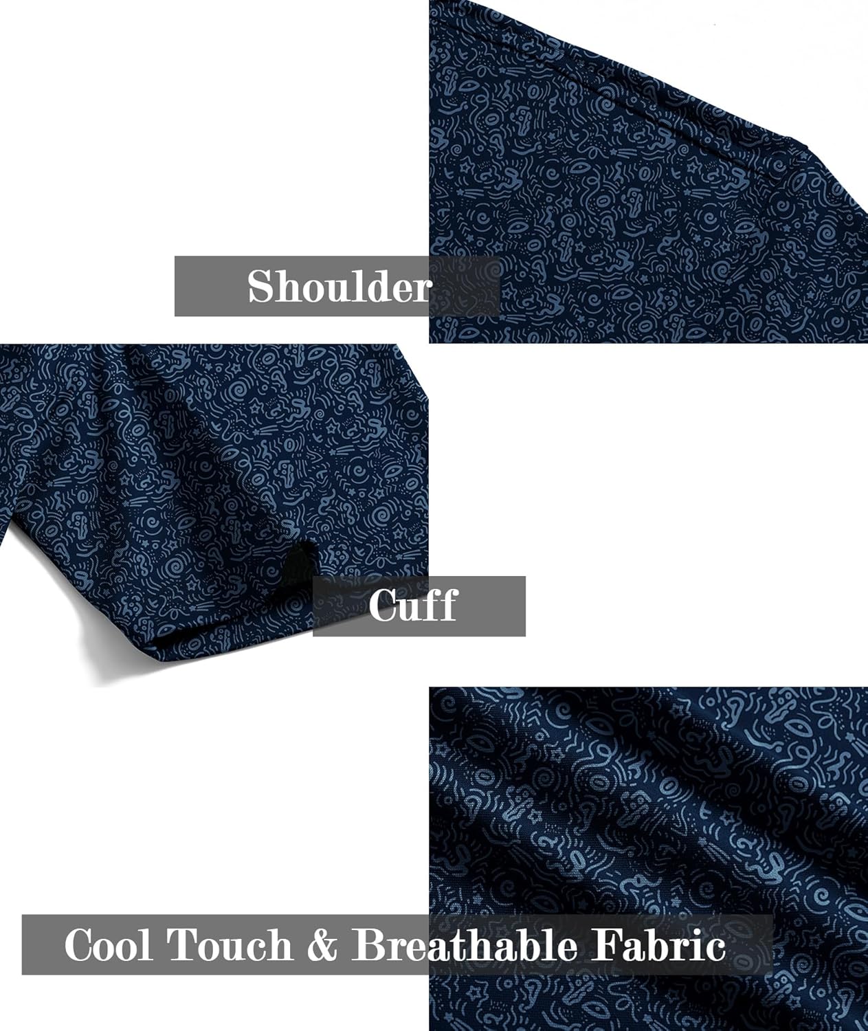 ZITY Men's Golf Shirts Short Sleeve Moisture Wicking Performance Print Patterns Casual Collared Golf Polo Shirt for Men - Image 5