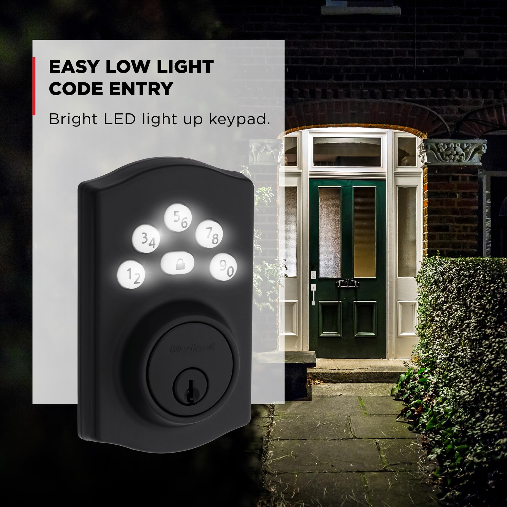 Kwikset Powerbolt 240 5-Button Keypad Matte Black Traditional