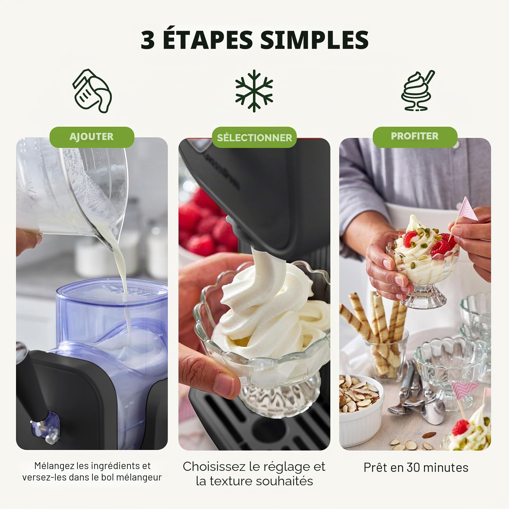 GreenPan Frost Sorbetière & Machine à Slushie, Glace Italienne, Sorbet, Milkshakes, Yaourt Glacé, Sans Pré-congélation, Prête en 15 Min, 15-en-1, 6 Modes, 7 Textures, Autonettoyante, Gris
